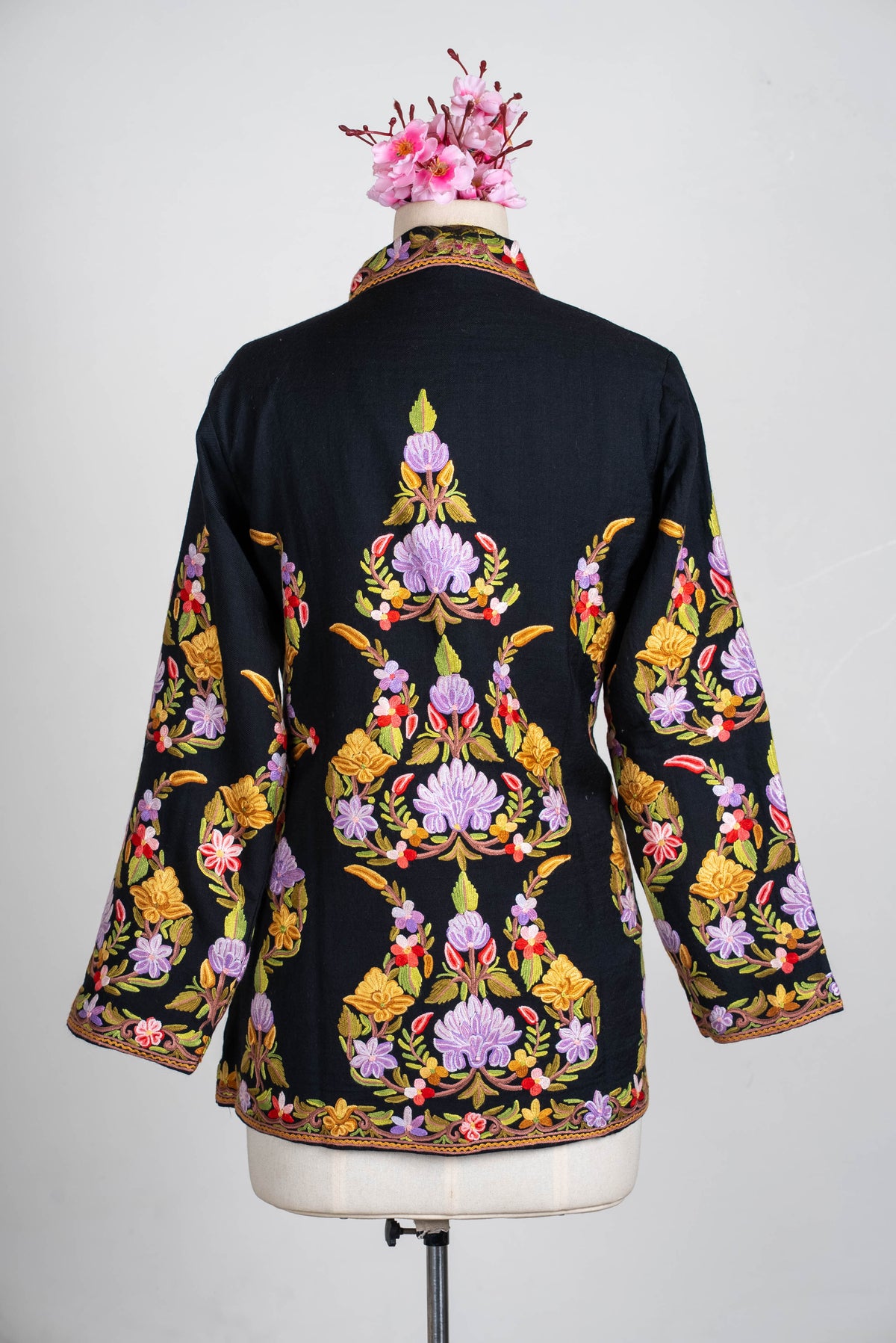 Lavender Garden Aari Hand Embroidered Short Jacket