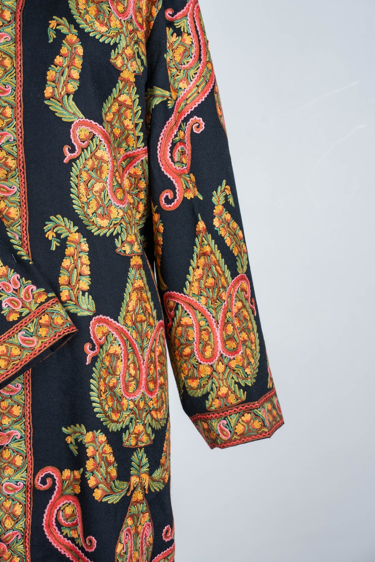 Heritage Paisley Aari Hand Embroidered Long Jacket