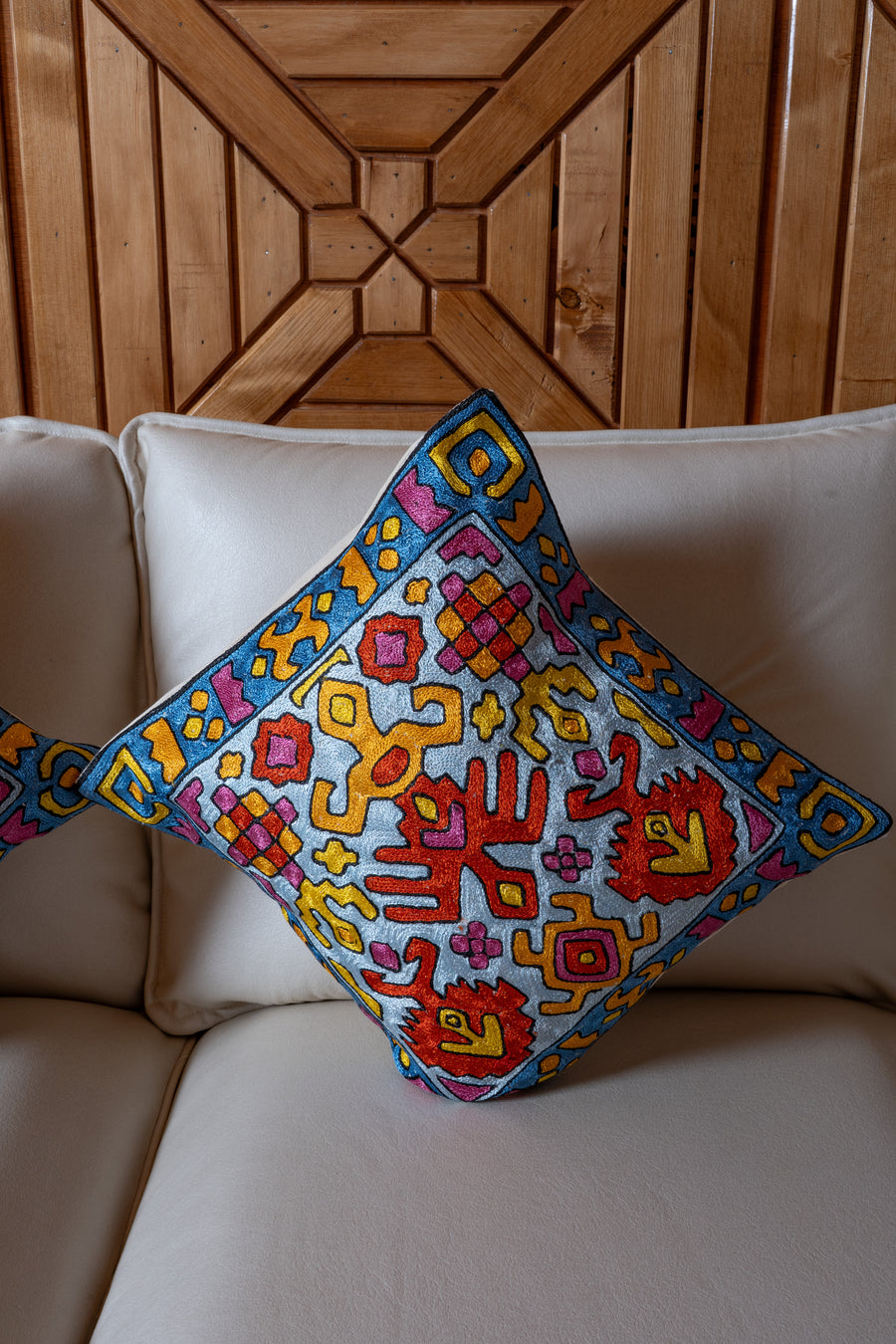 Set of 5 – 16” Hand-Embroidered Cushion Covers