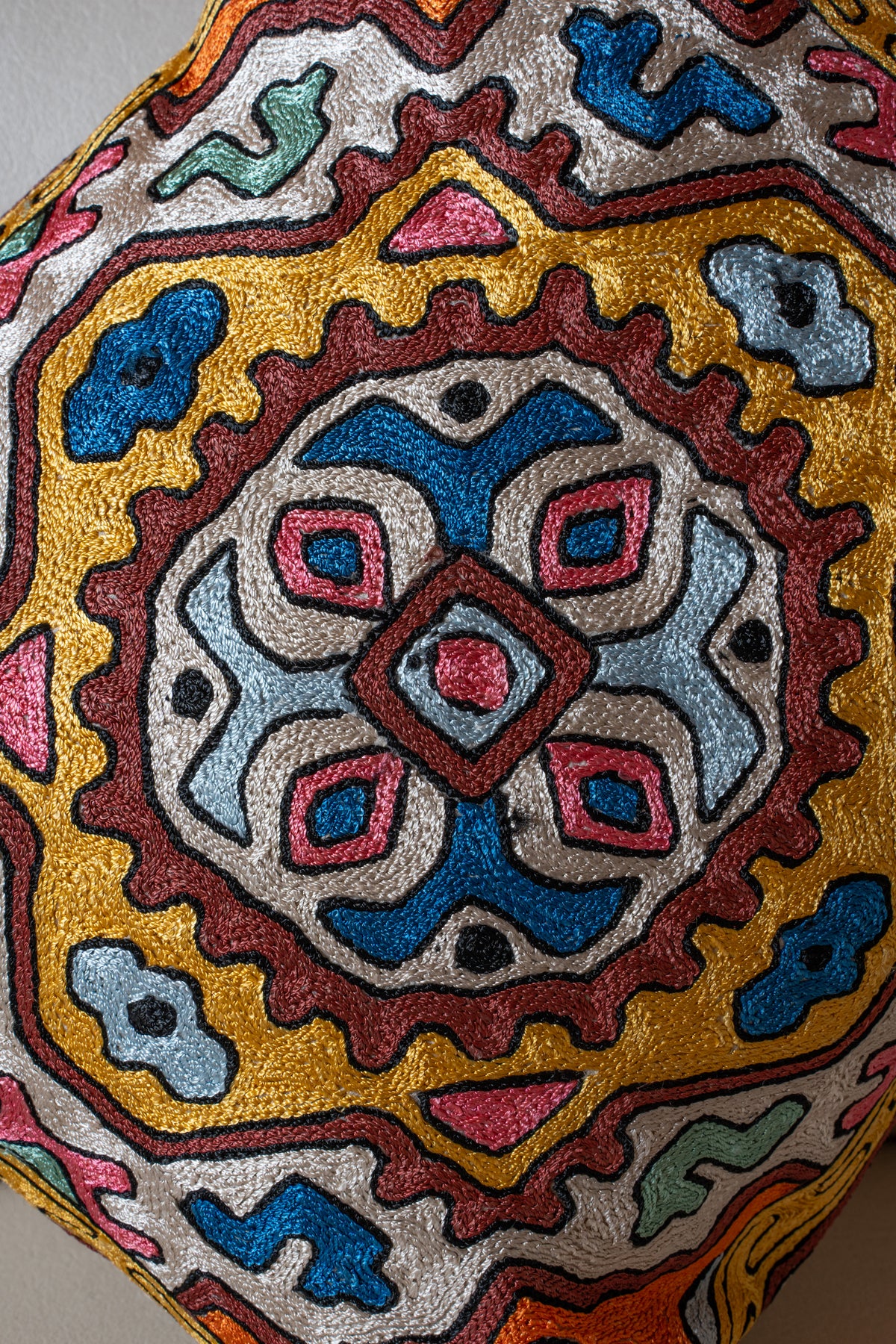 Set of 5 – 16” Hand-Embroidered Cushion Covers