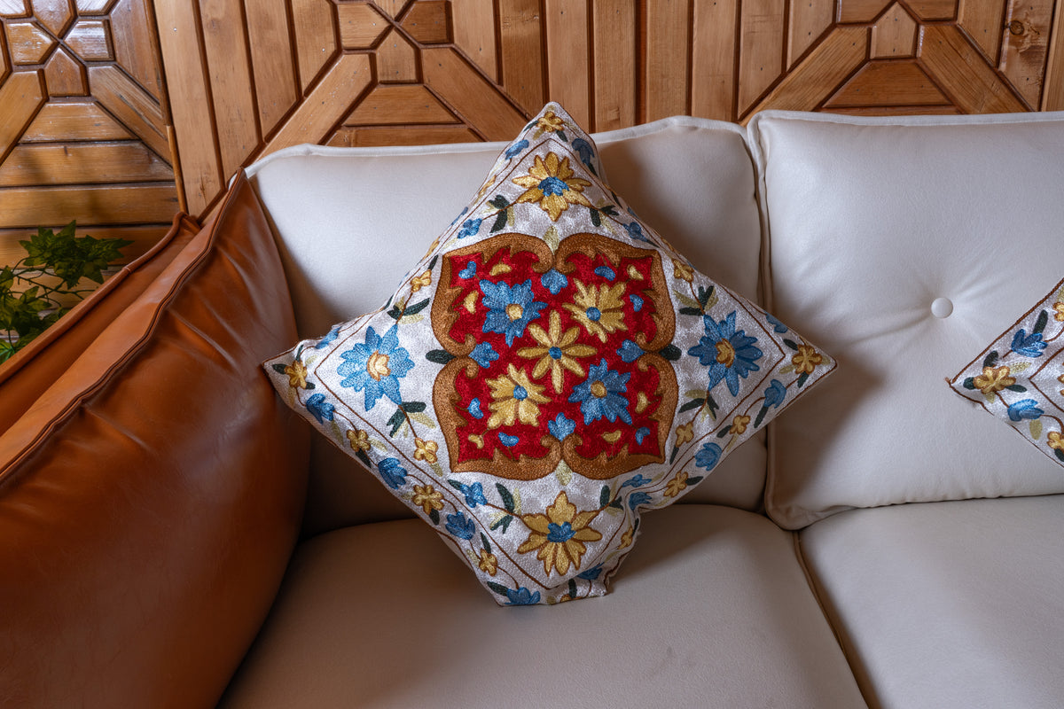 Set of 3 – 16” Hand-Embroidered Cushion Covers