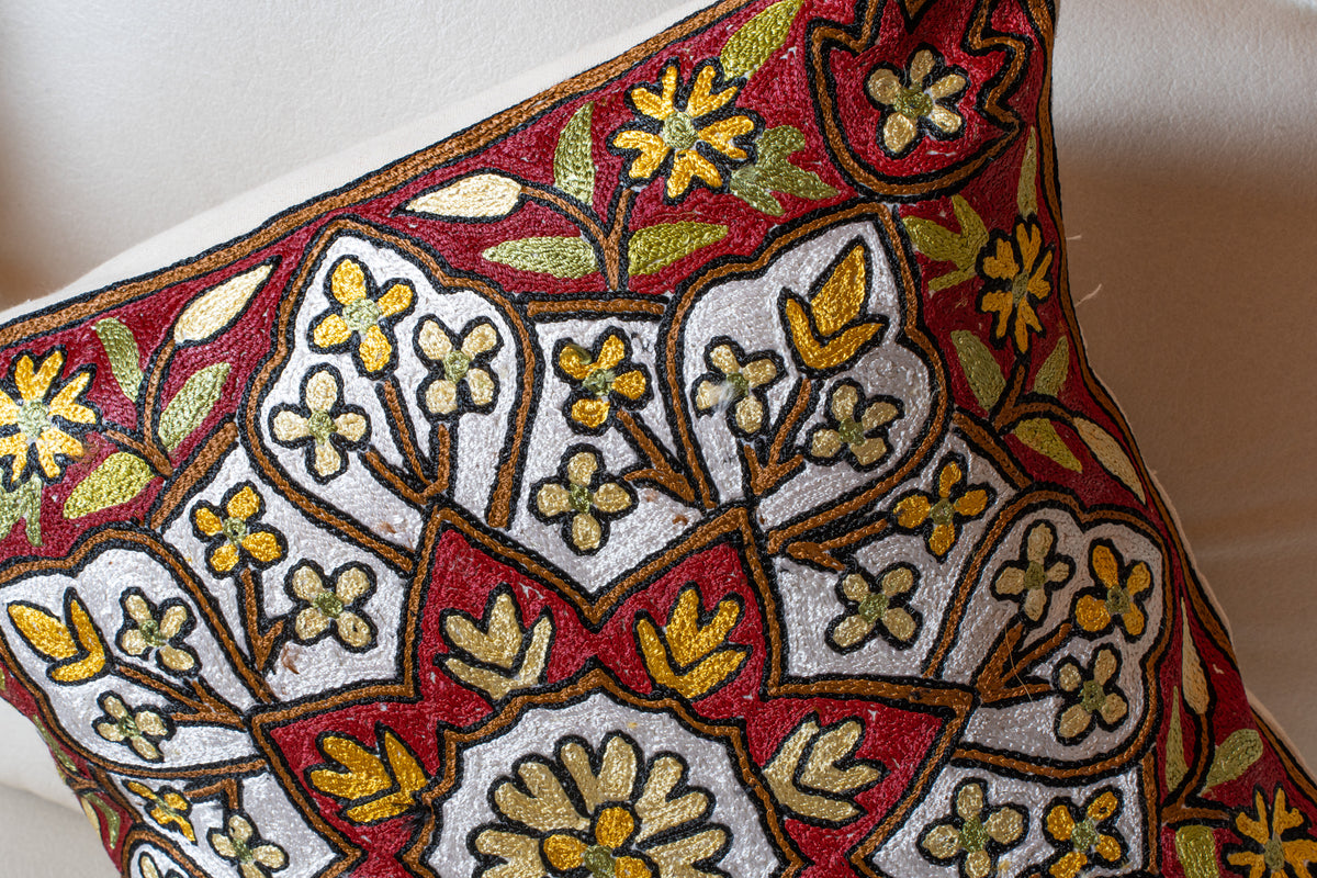 Set of 3 – 16” Hand-Embroidered Cushion Covers