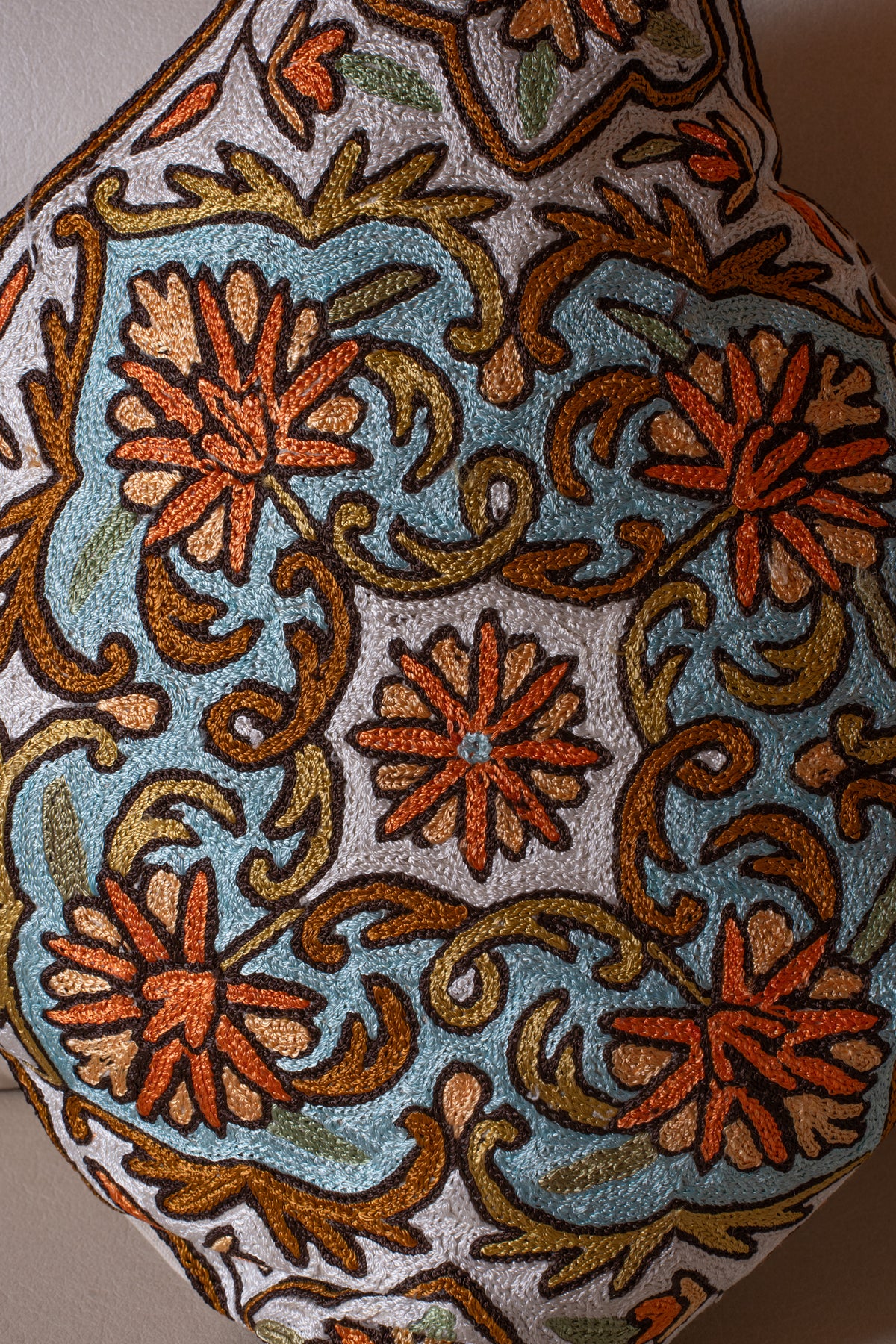 Set of 5 – 16” Hand-Embroidered Cushion Covers
