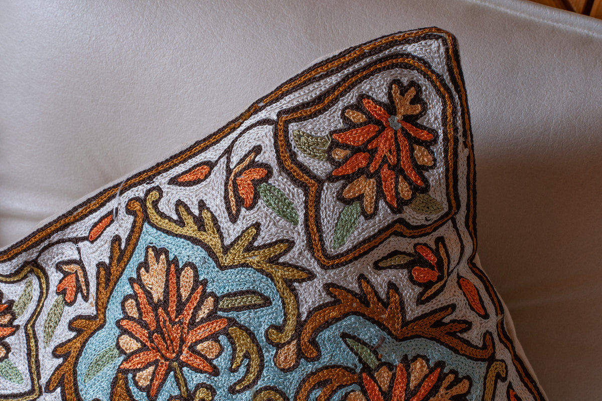Set of 5 – 16” Hand-Embroidered Cushion Covers