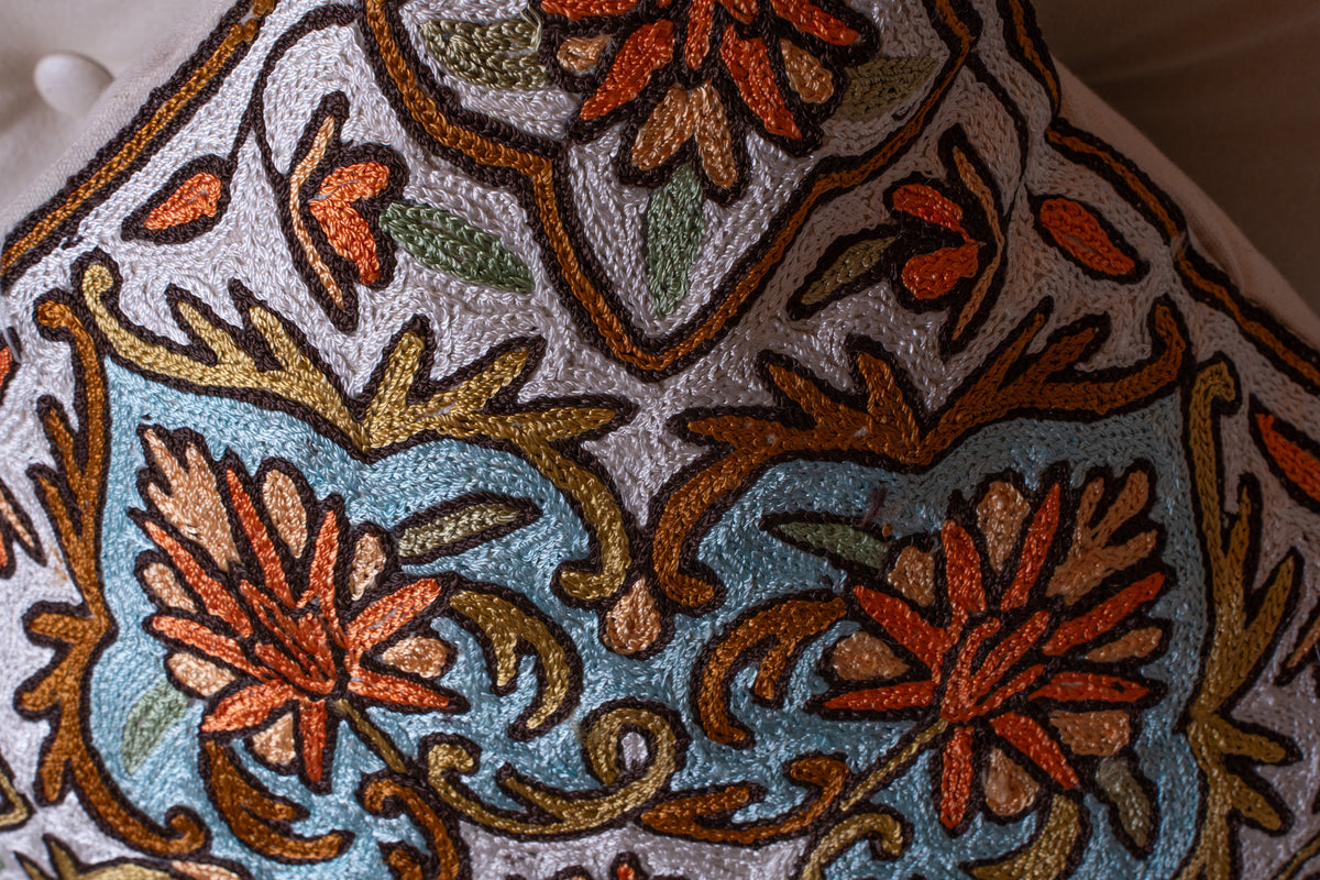 Set of 5 – 16” Hand-Embroidered Cushion Covers