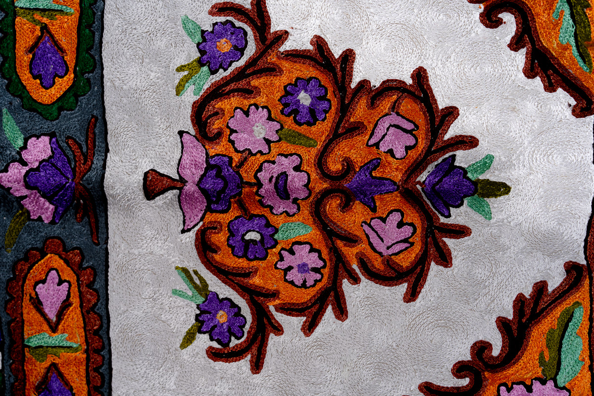 Chandni Bagh Hand-Embroidered Chain Stitch Jainimaz (Prayer Mat)