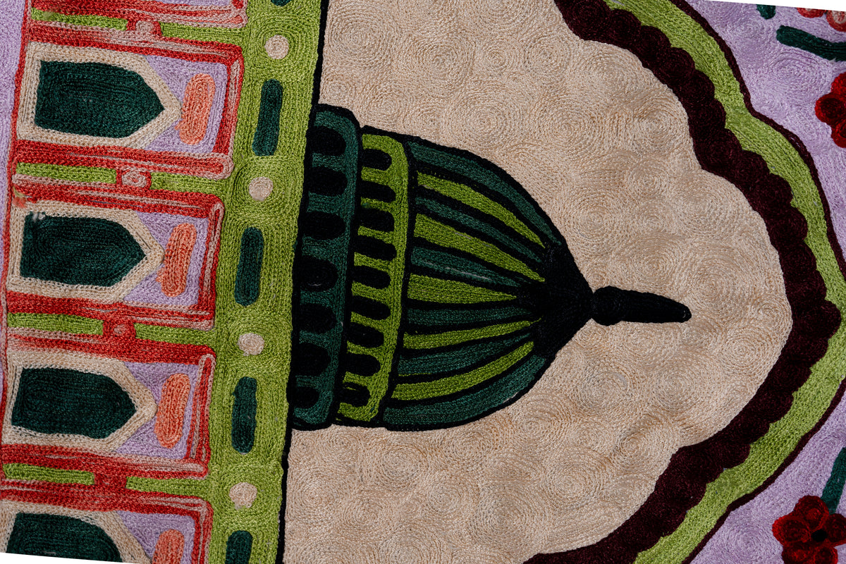 Jamal-e-Bahar Chain Stitch Hand-Embroidered Jainimaz (Prayer Mat)