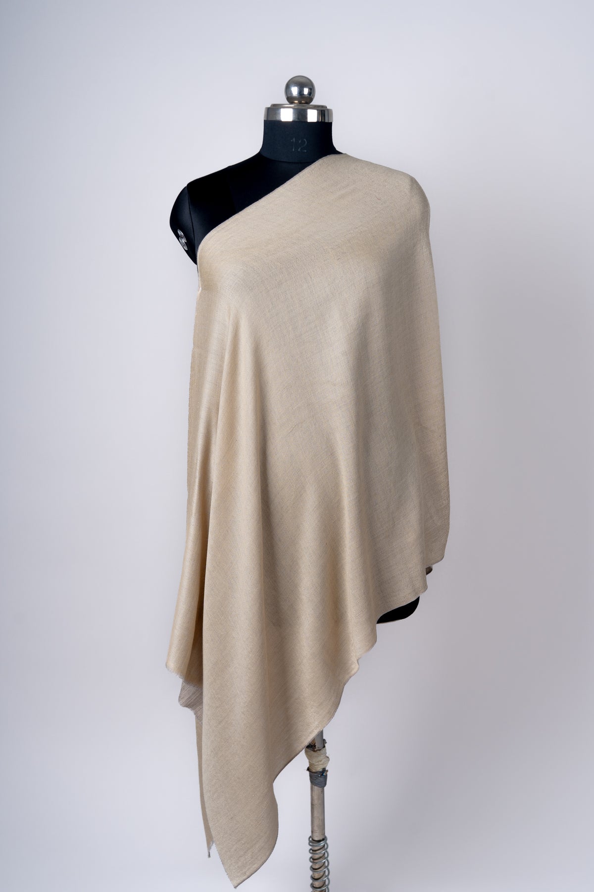 Zarqa-E-Beige | Reversible Merino Wool Stole in Earthy Tones