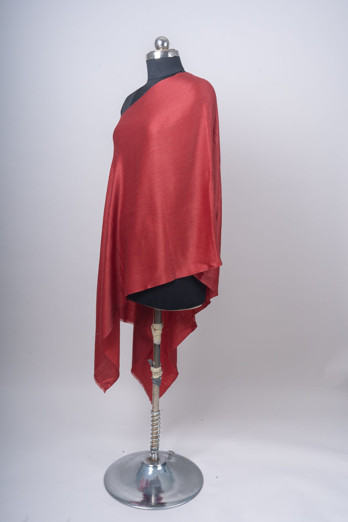 Surkh Nazuk: Plain Merino Wool Stole in Crimson Flame