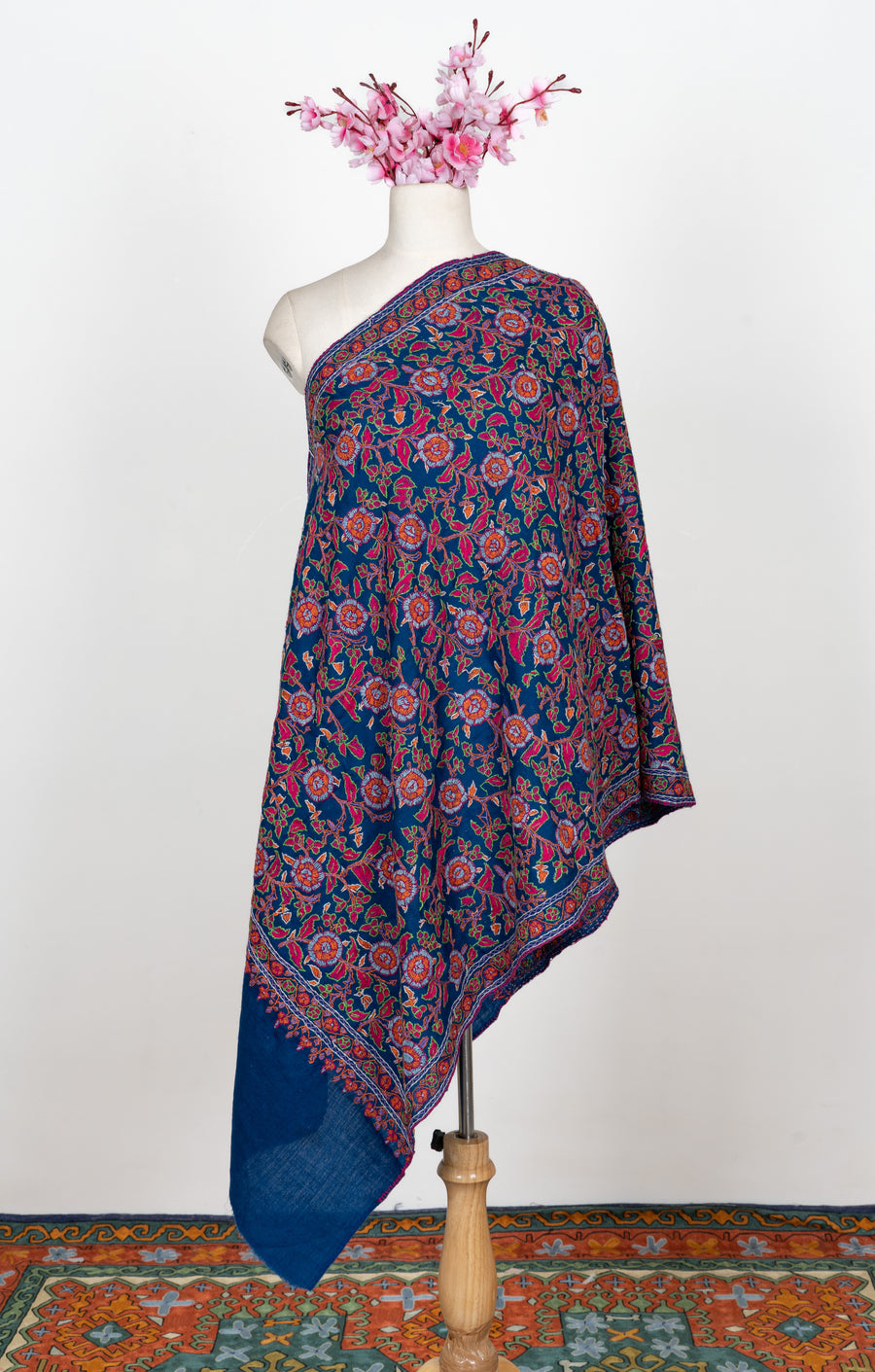 Papier-Mâché Gul Hand Embroidered Merino Stole