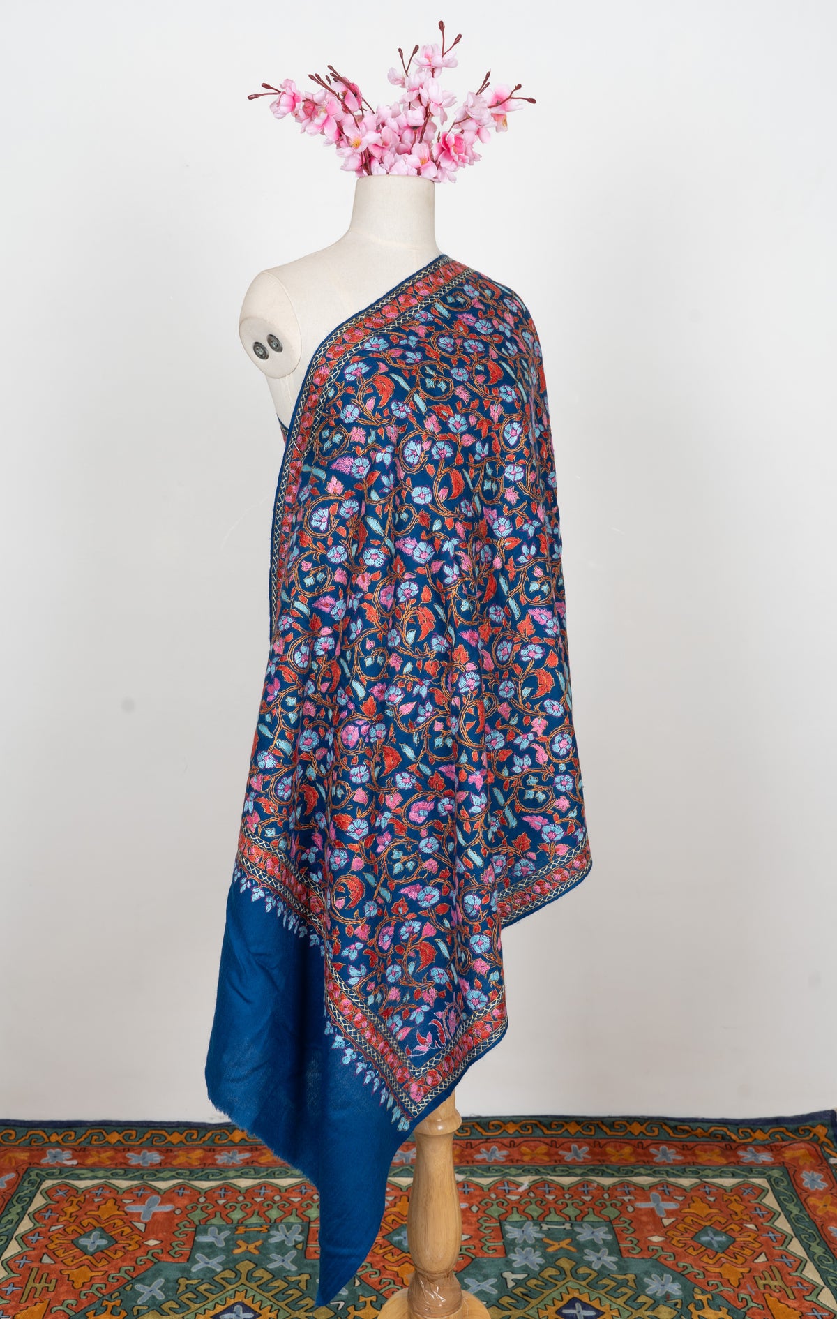 Papier-Mâché Neel Gul Sozni Merino Stole