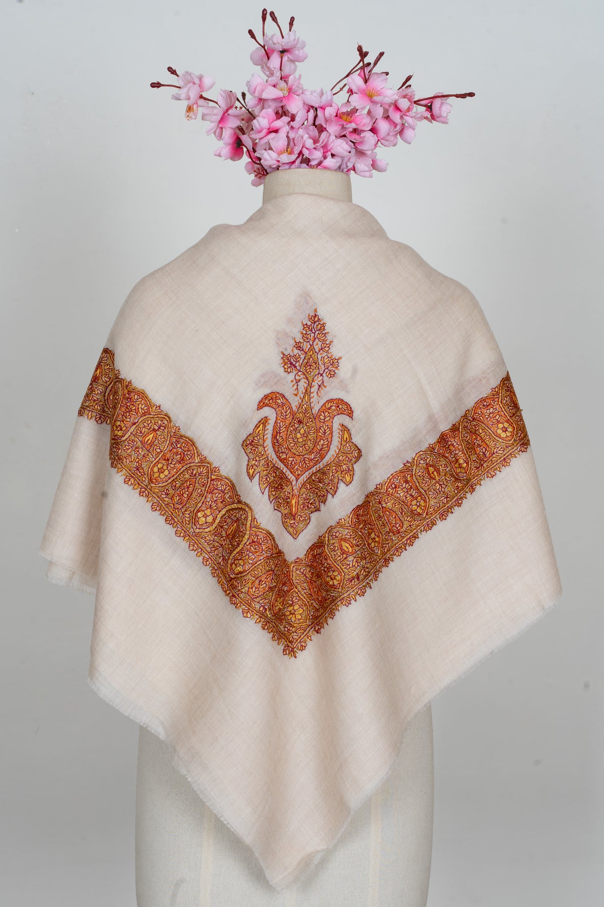 Nur-e-Sahar Hand-Embroidered Cashmere Men's Rumal