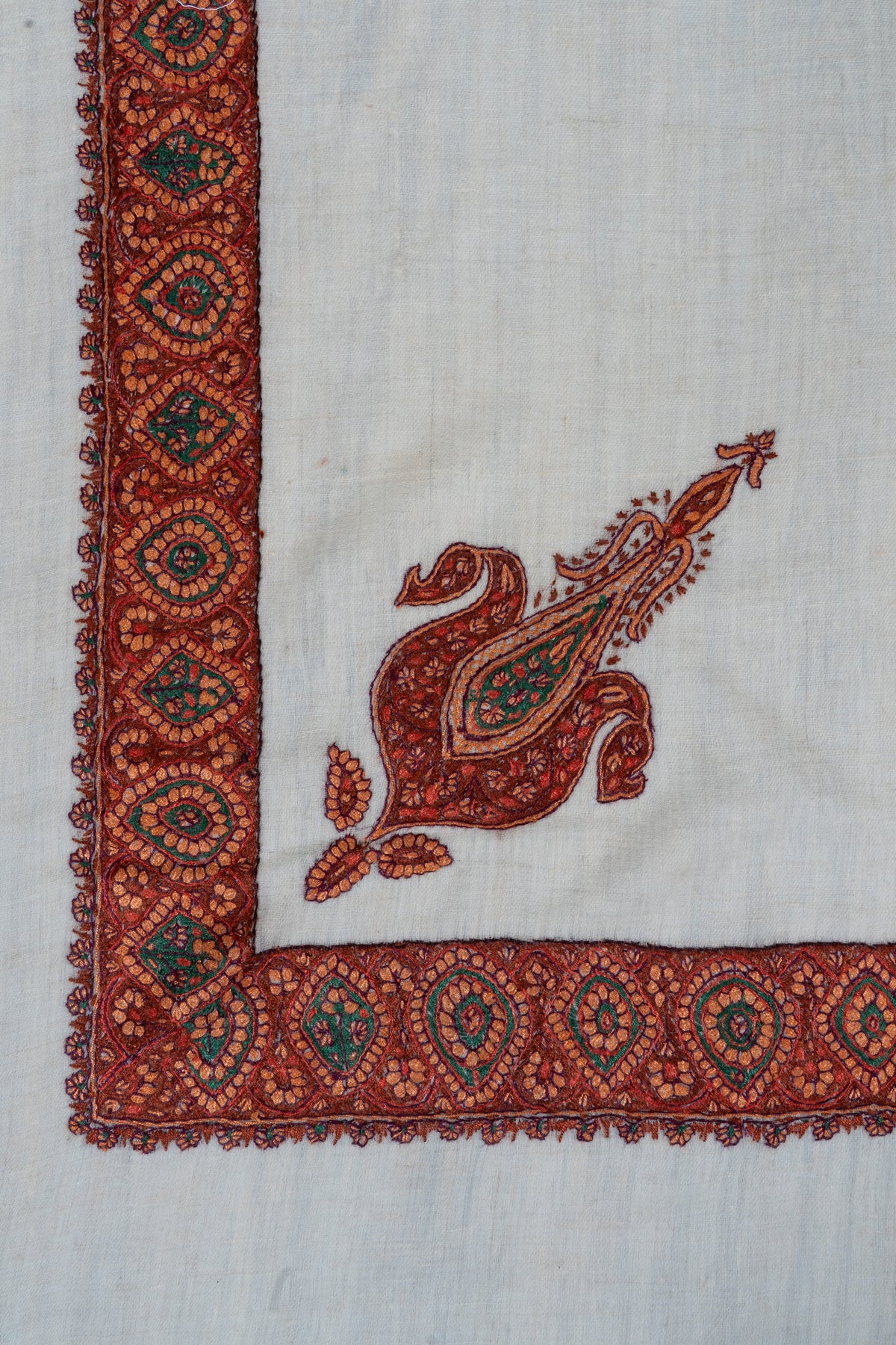 Mehr-e-Zameen Hand-Embroidered Cashmere Men's Rumal