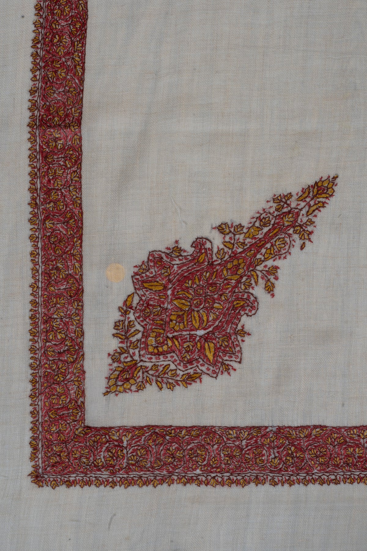 Crimson Heirloom Cashmere Rumal — Sozni Hand Embroidered