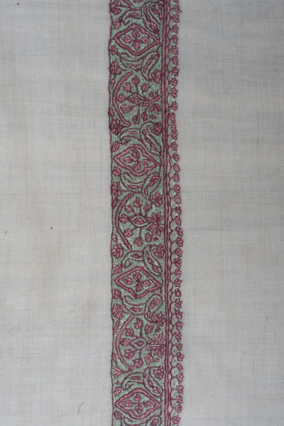 Rose Sage Cashmere Rumal — Sozni Hand Embroidered