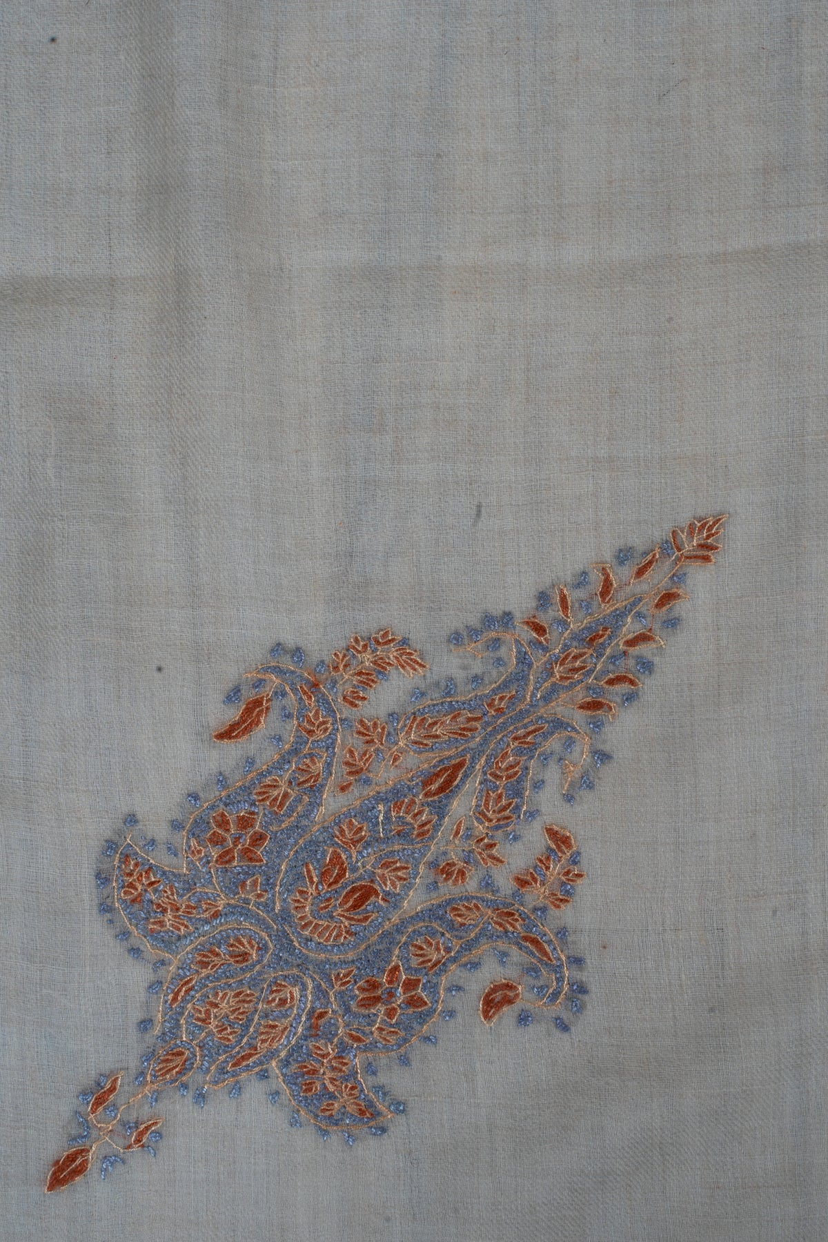 Peach Mist Cashmere Rumal — Sozni Hand Embroidered