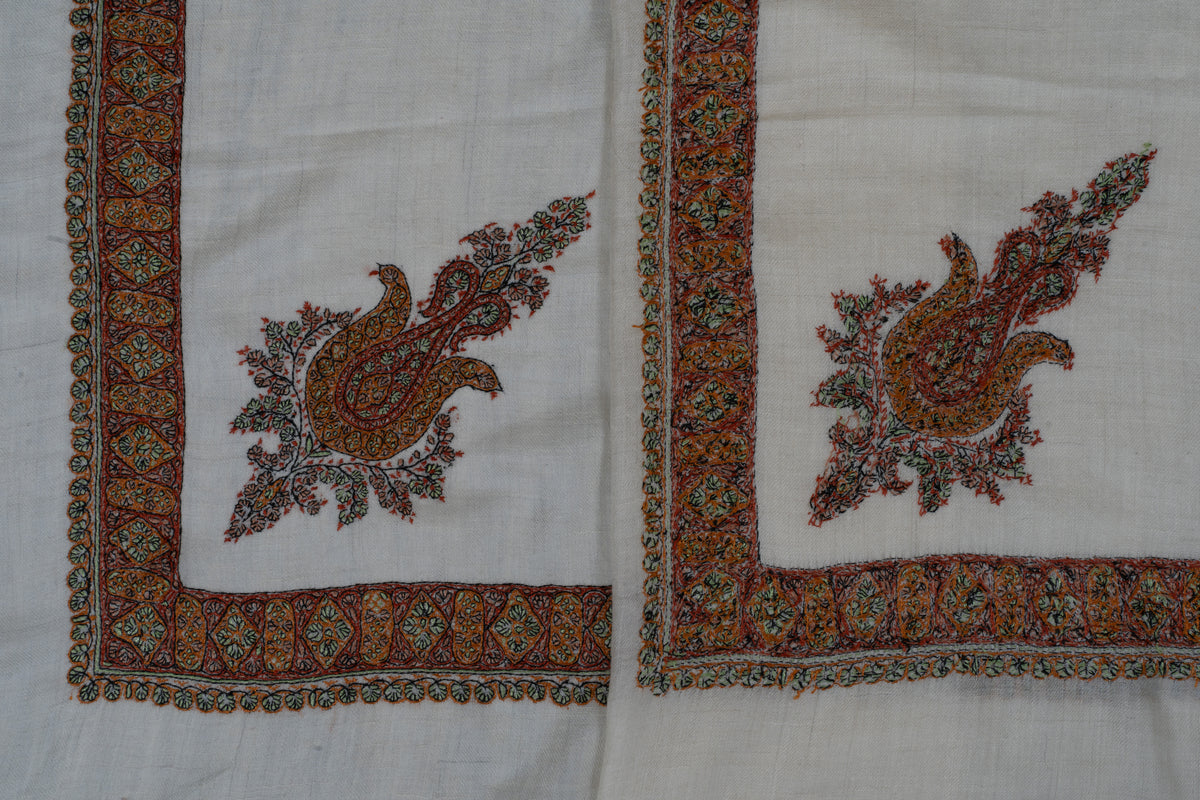 Autumn Loom Cashmere Rumal — Sozni Hand Embroidered
