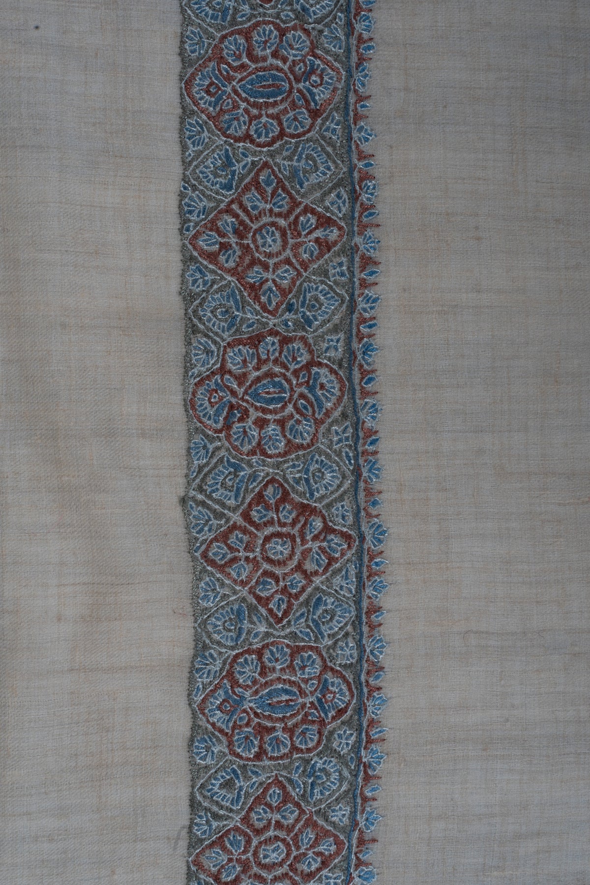 Glacier Rust Cashmere Rumal — Sozni Hand Embroidered