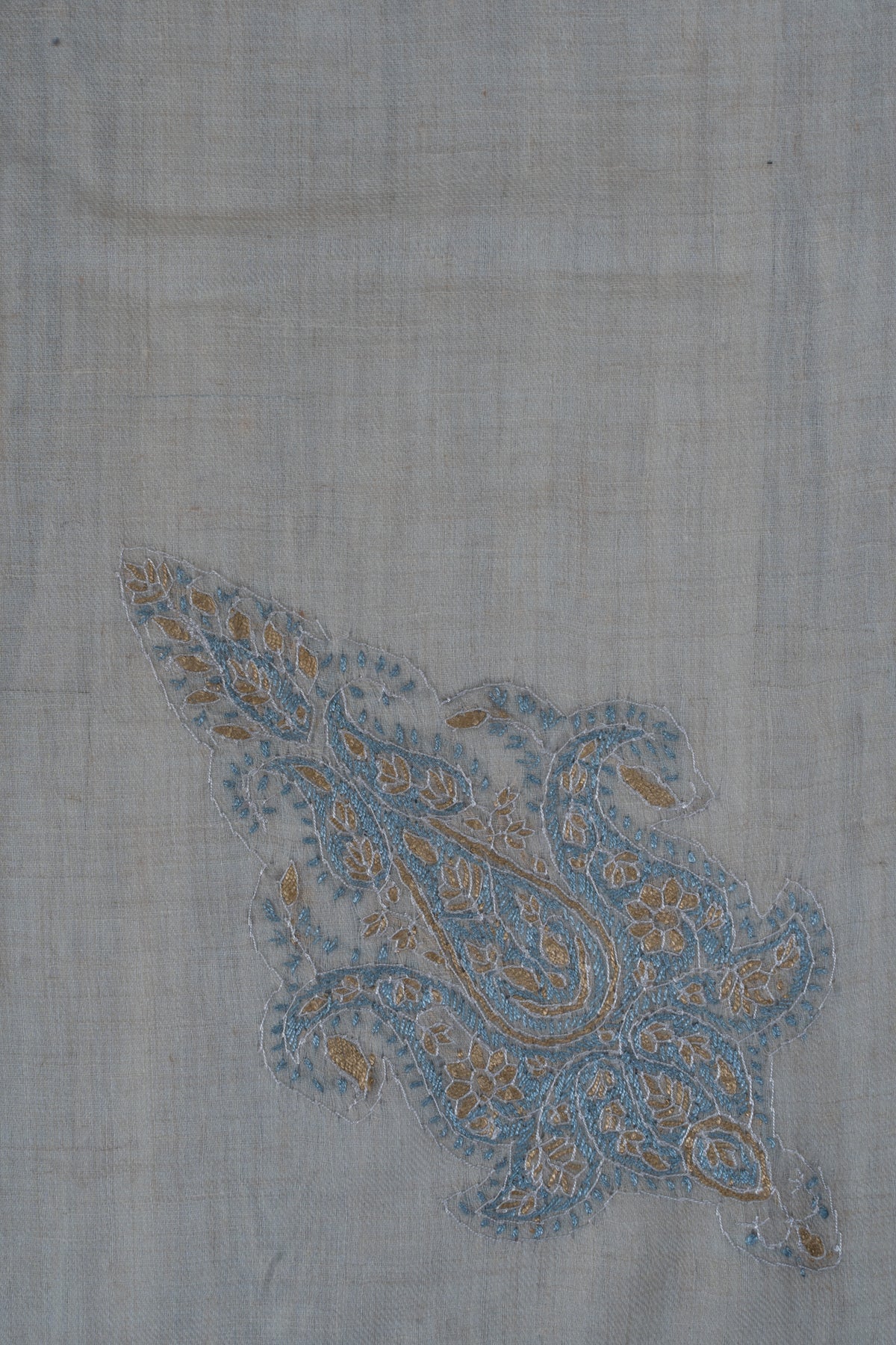 Sky Veil Cashmere Rumal — Sozni Hand Embroidered