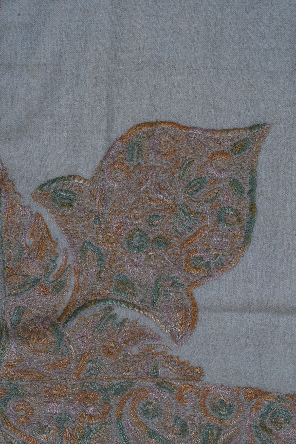 Ivory Dune Cashmere Rumal — Sozni Hand Embroidered