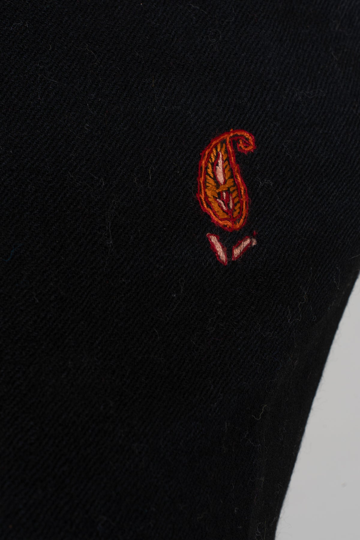 Midnight Noir Sozni Embroidered Suit in Wool Blend