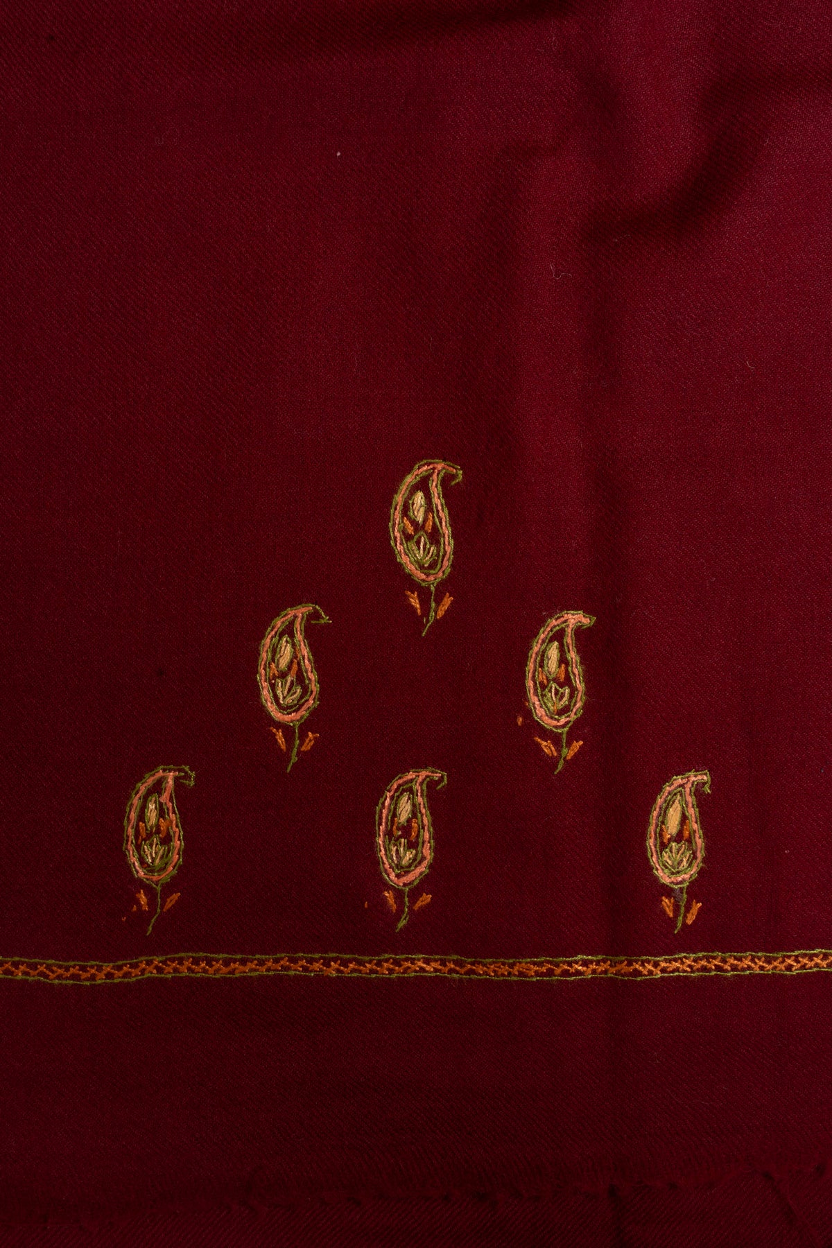 Crimson Dusk Sozni Embroidered Suit in Wool Blend
