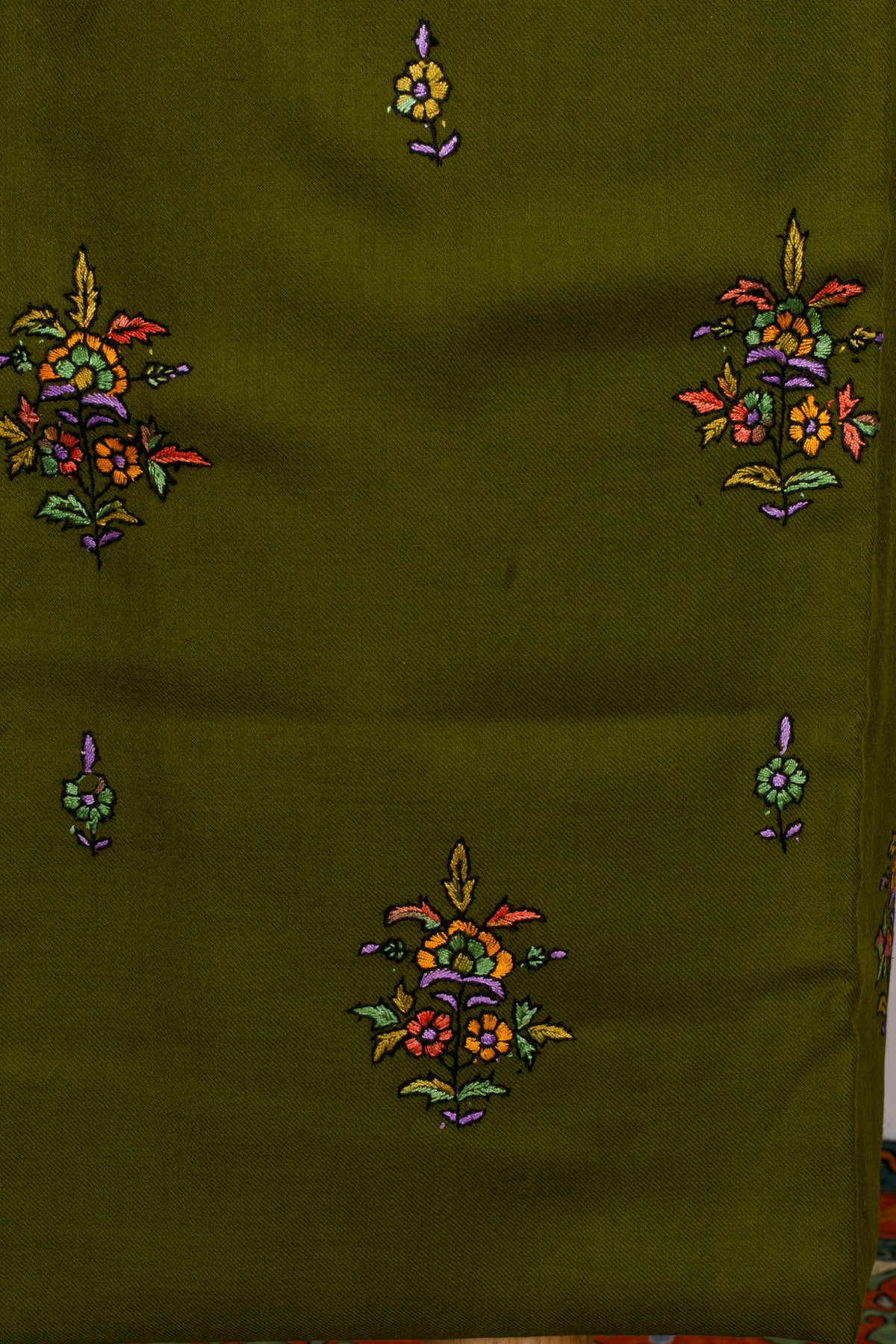 Verdant Bloom Sozni Embroidered Suit in Wool Blend