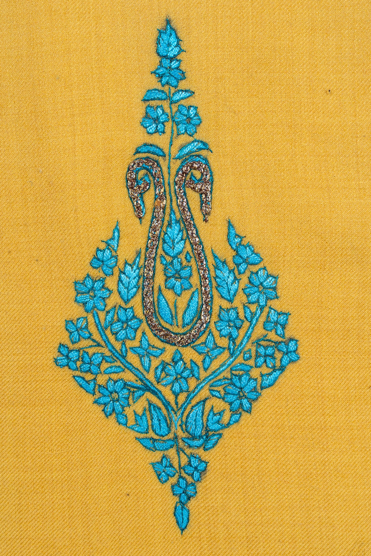 Saffron Bloom Sozni Hand Embroidered Suit