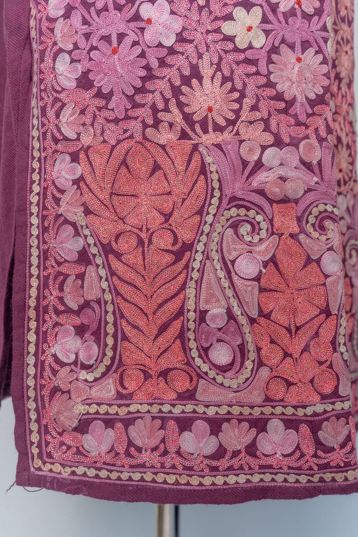 Blush Bloom Heavily Embroidered Kashmiri Pheran