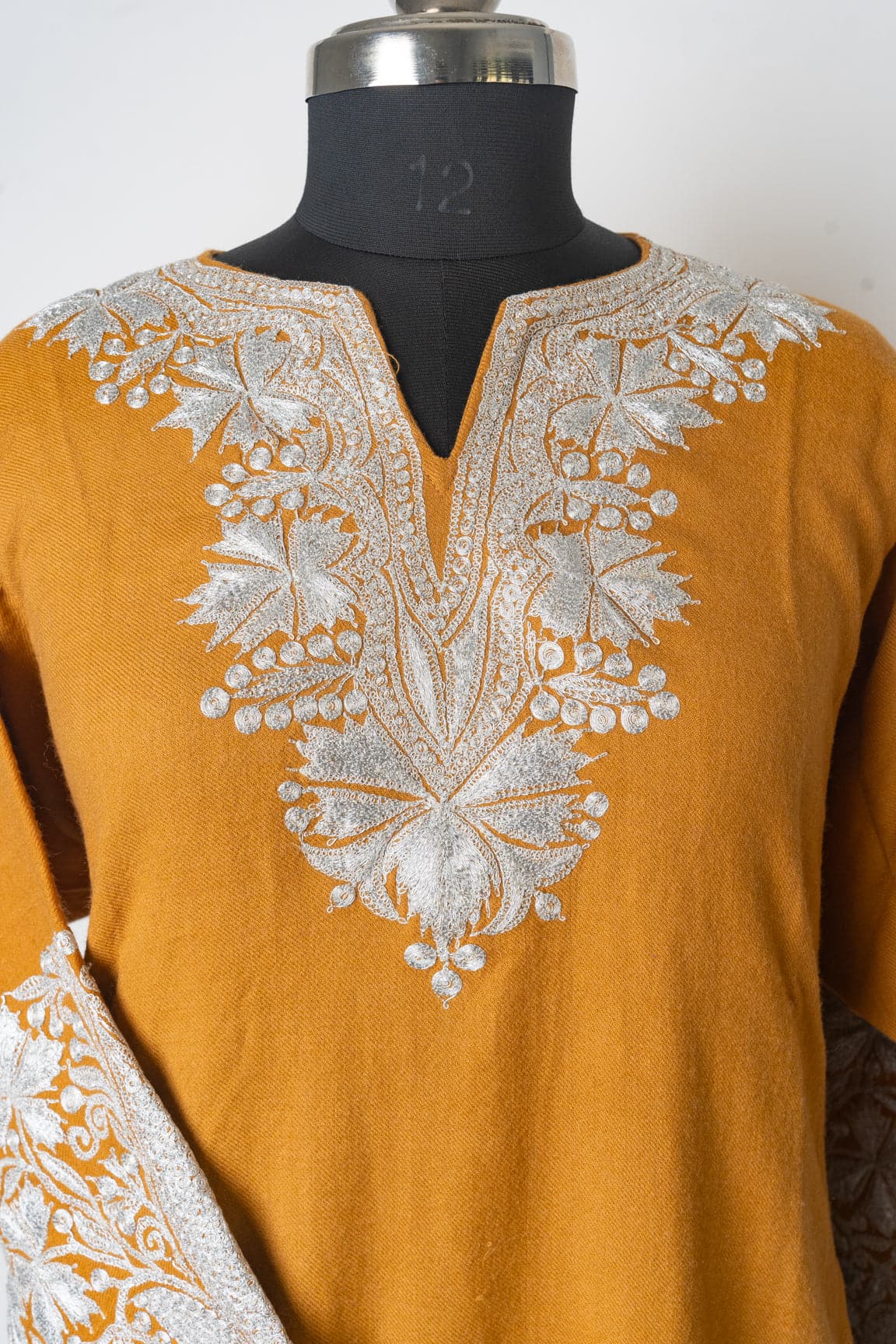Golden Aura Kashmiri Pheran with Tilla Embroidery