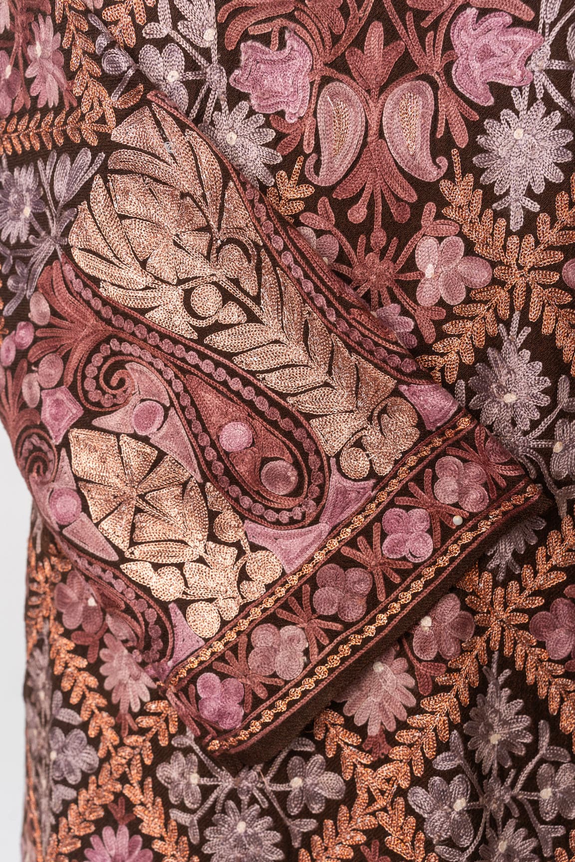 Autumn Twilight Kashmiri Pheran with Aari & Zari Embroidery