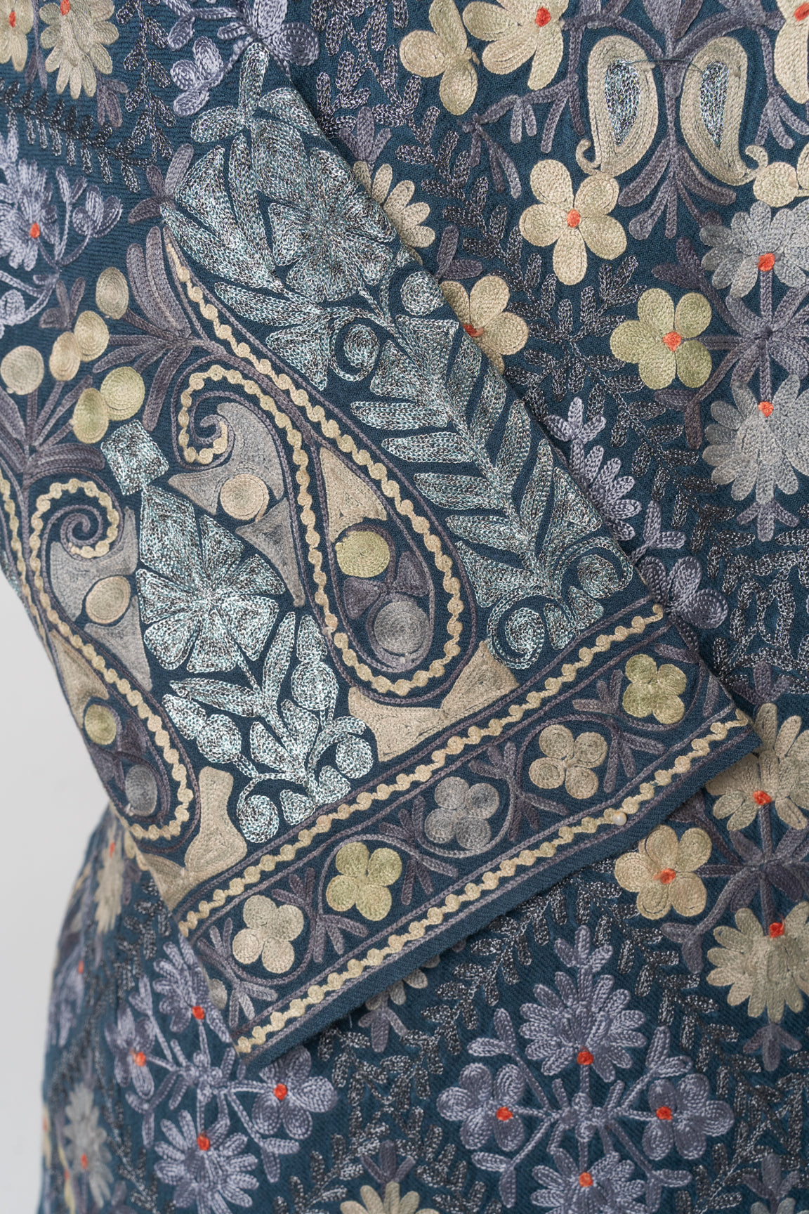 Twilight Blossom Kashmiri Pheran with Aari Embroidery
