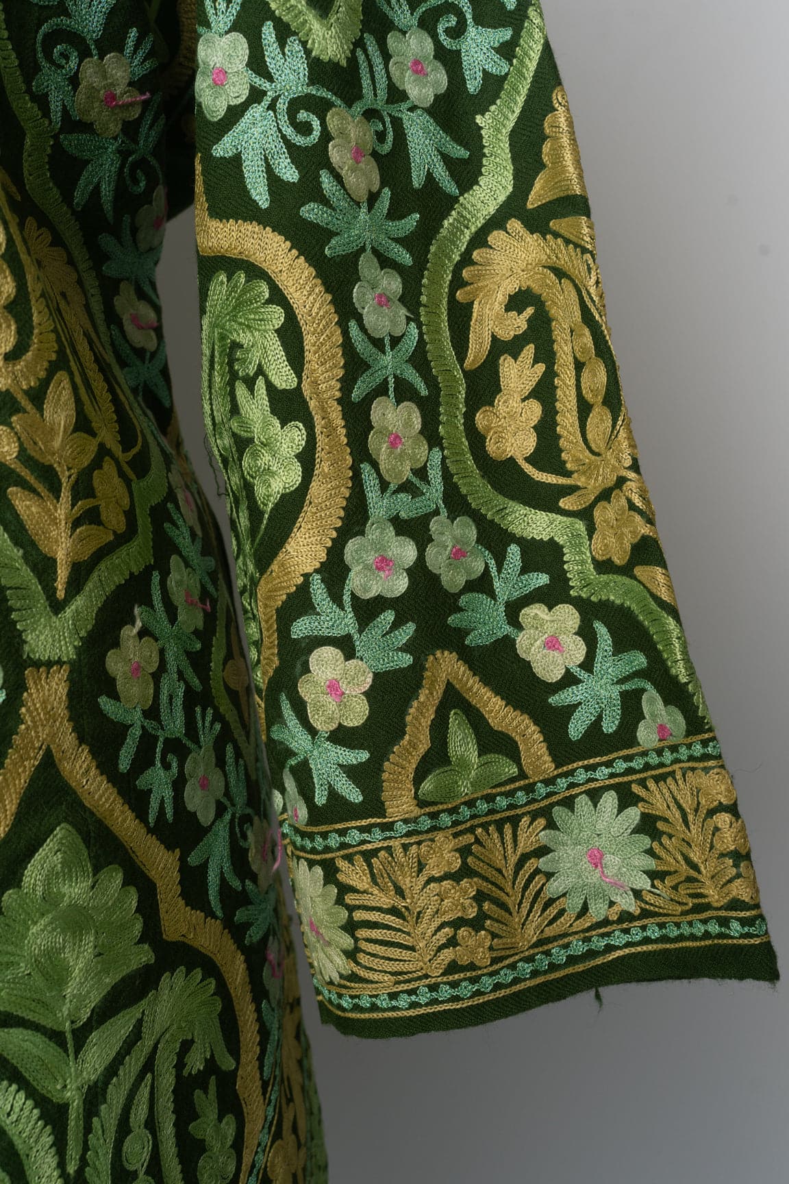Emerald Garden Kashmiri Pheran with Aari Embroidery