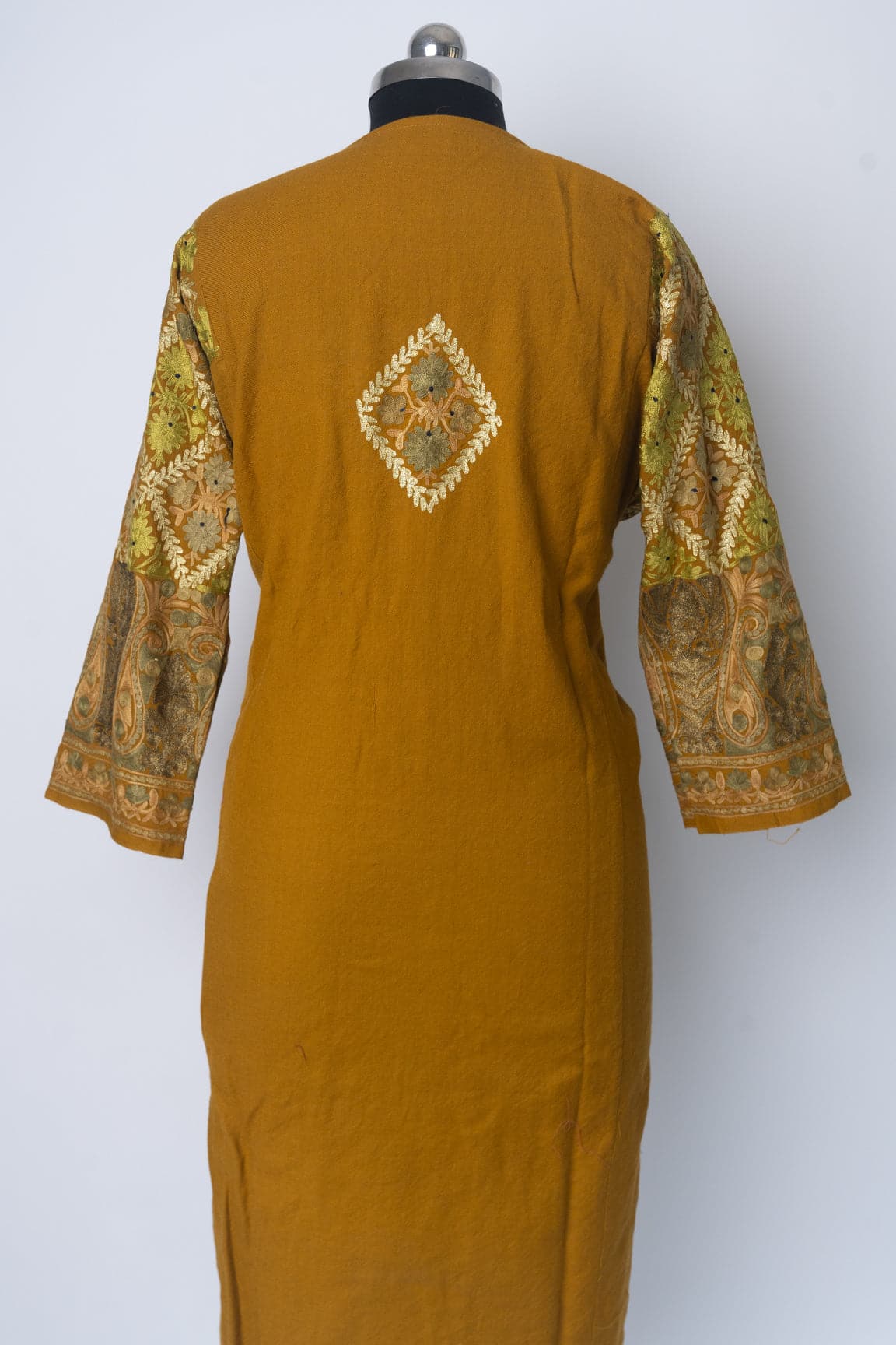 Golden Harvest Kashmiri Pheran with Aari Embroidery