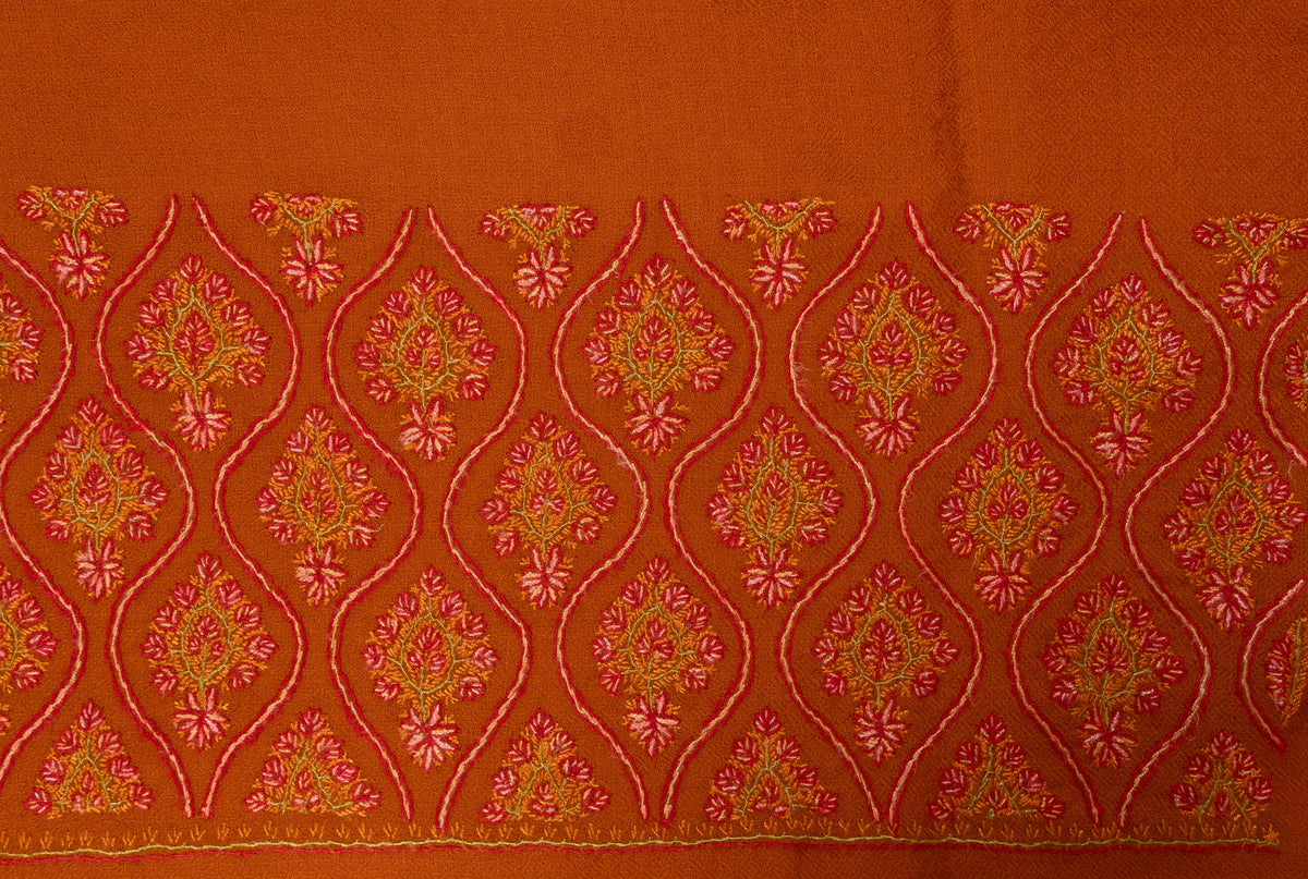 Sozni Hand Embroidered Suit in Fine Merino Wool Amber Glow