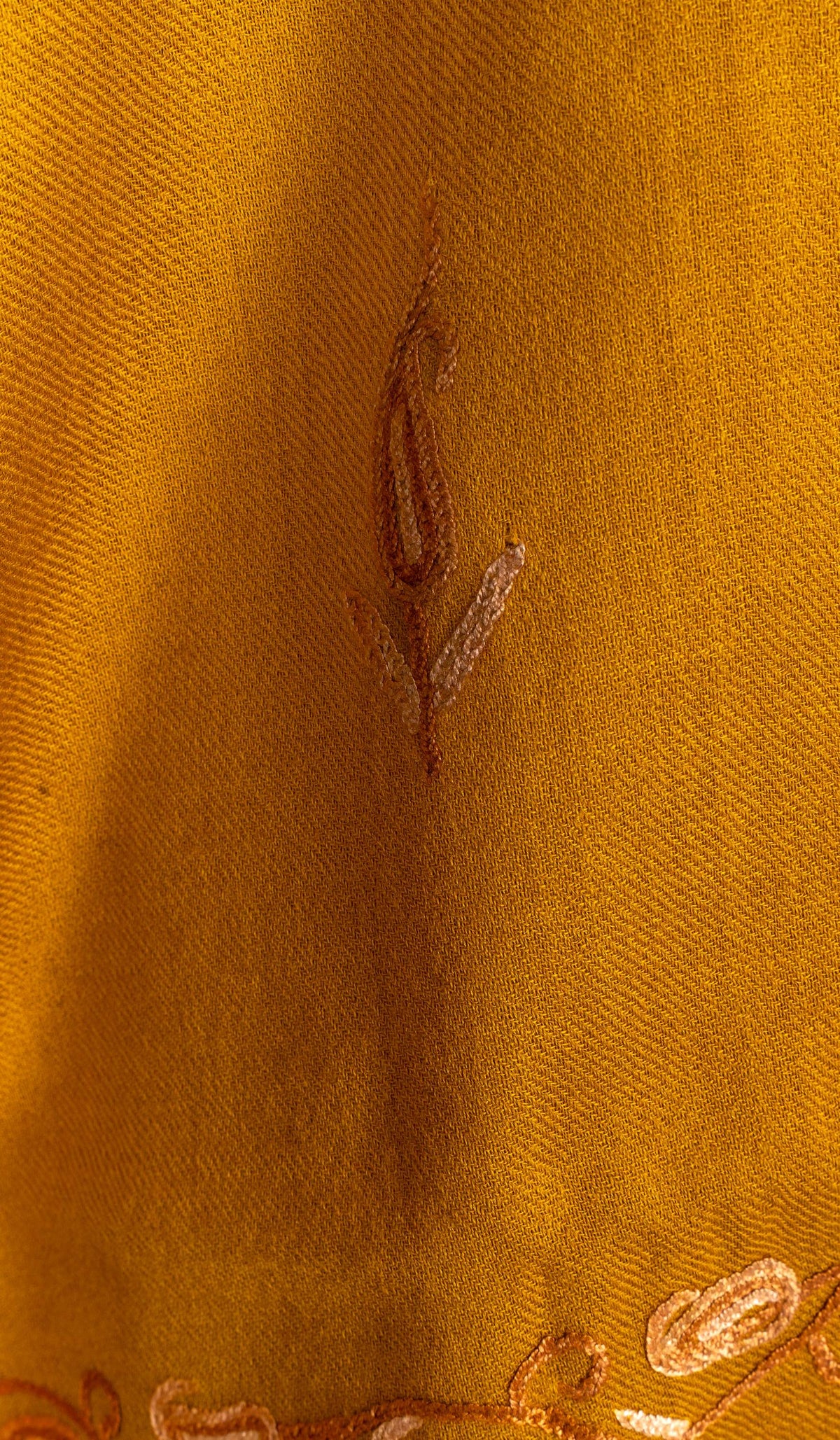 Golden Harvest Sozni Hand Embroidered Suit in Fine merino wool