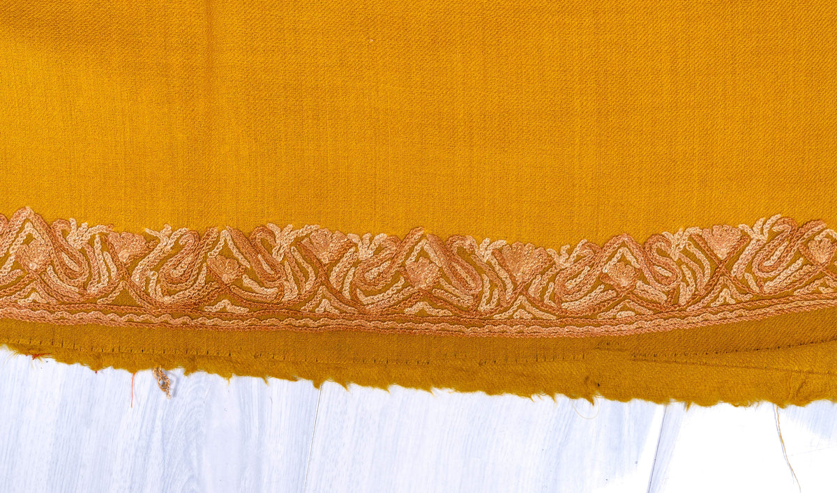 Golden Harvest Sozni Hand Embroidered Suit in Fine merino wool