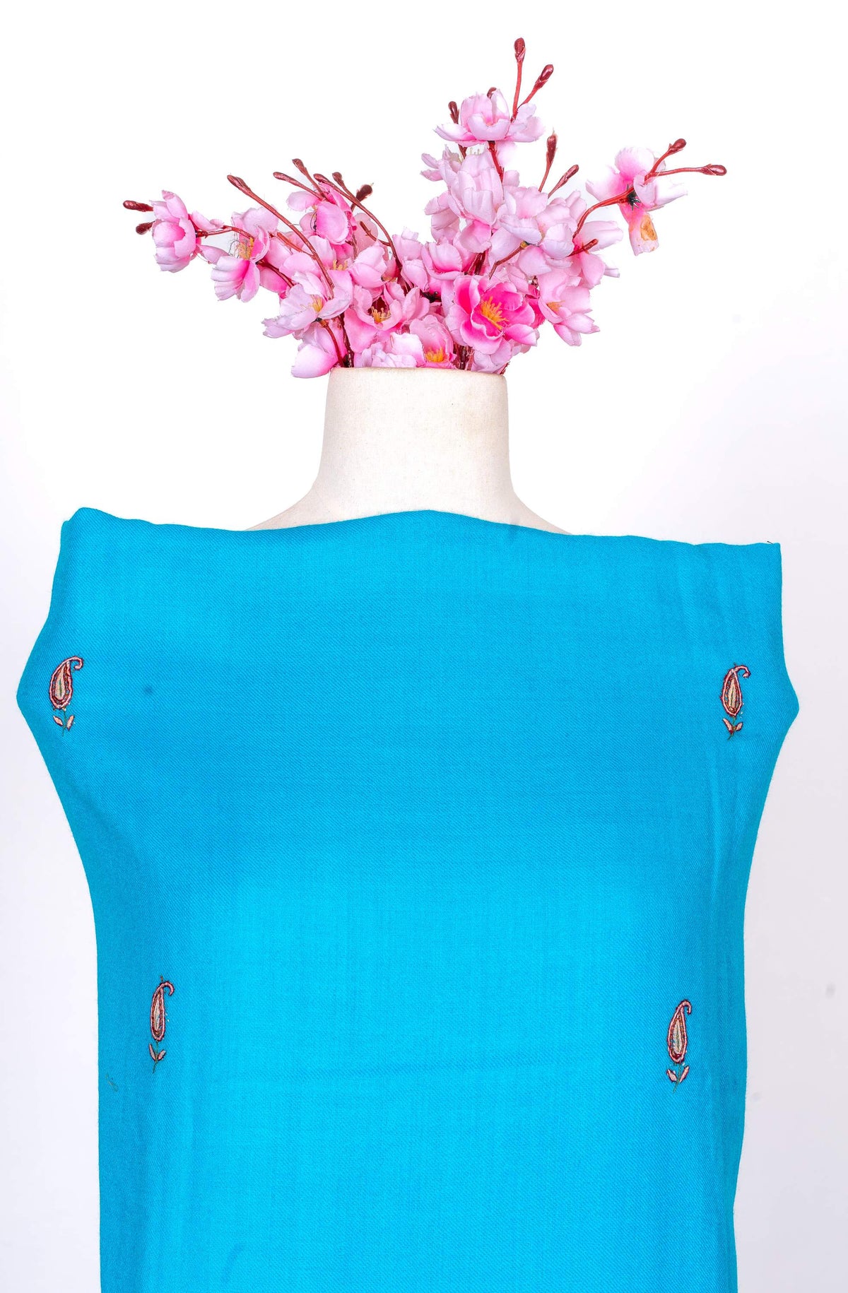 Azure Calm Sozni Hand Embroidered Suit in Fine merino wool