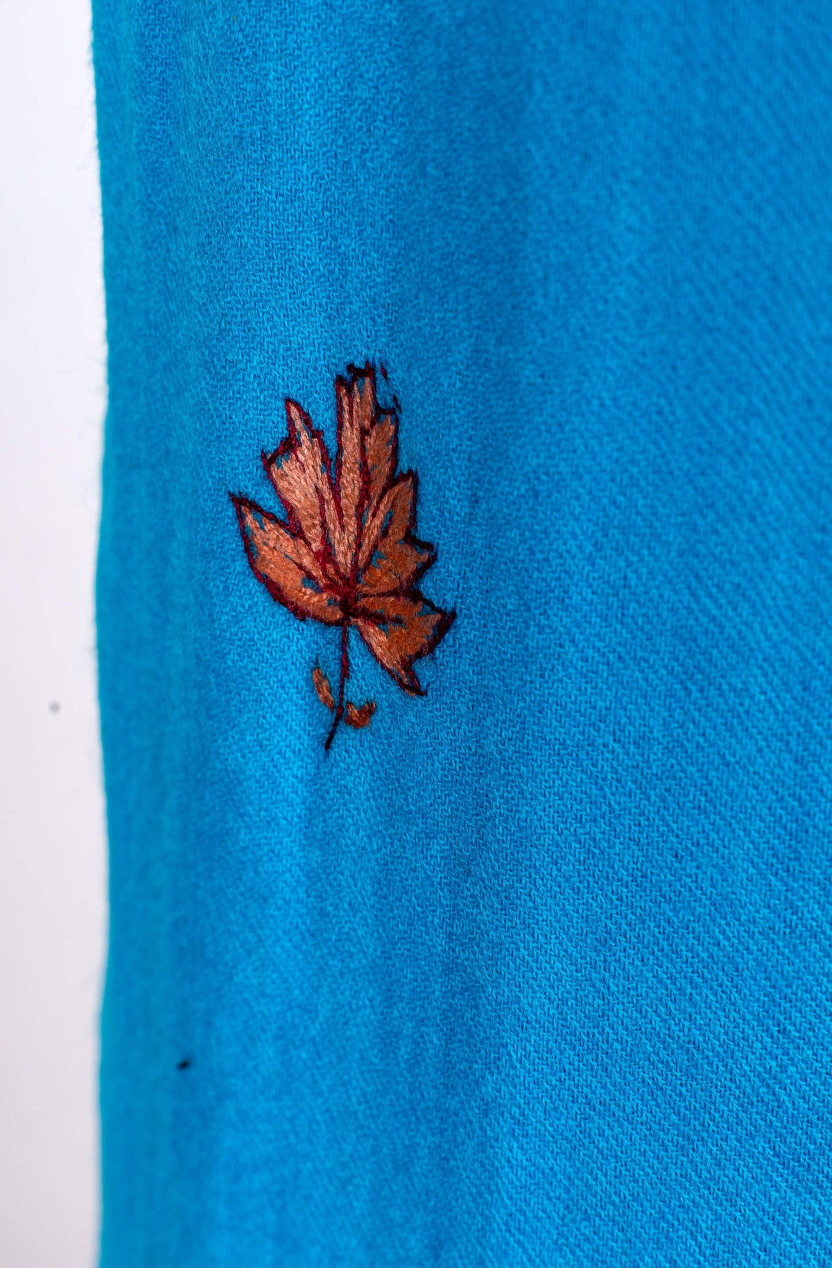 Turquoise Bloom Sozni Hand Embroidered Suit in Fine merino wool