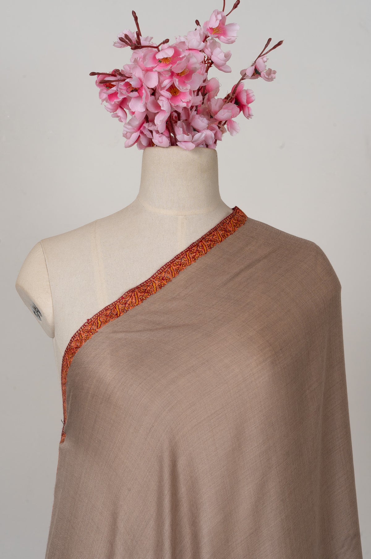Ember Dusk — 2.5 Yards Sozni Hand-Embroidered Shawl
