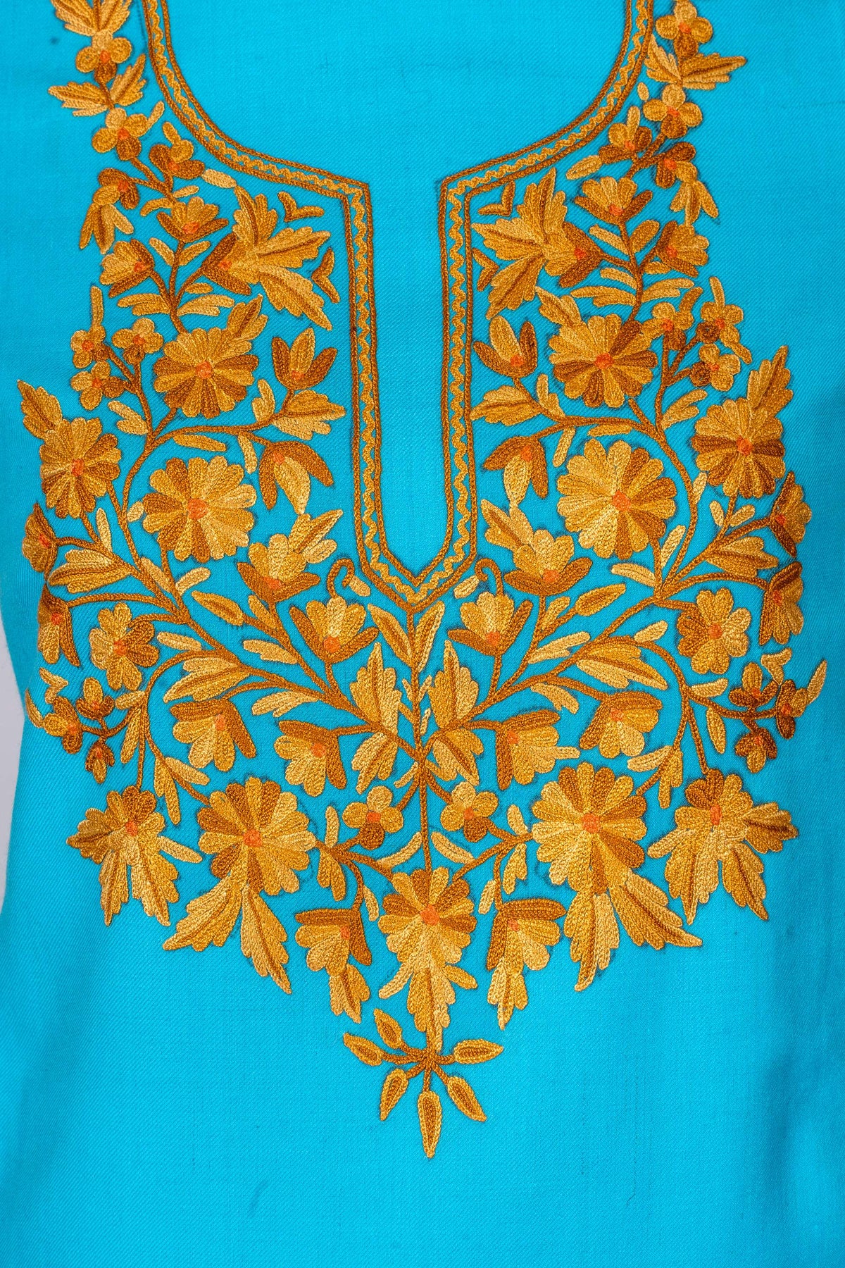 Sozni Hand Embroidered Suit in Fine Merino Wool Azure Heritage