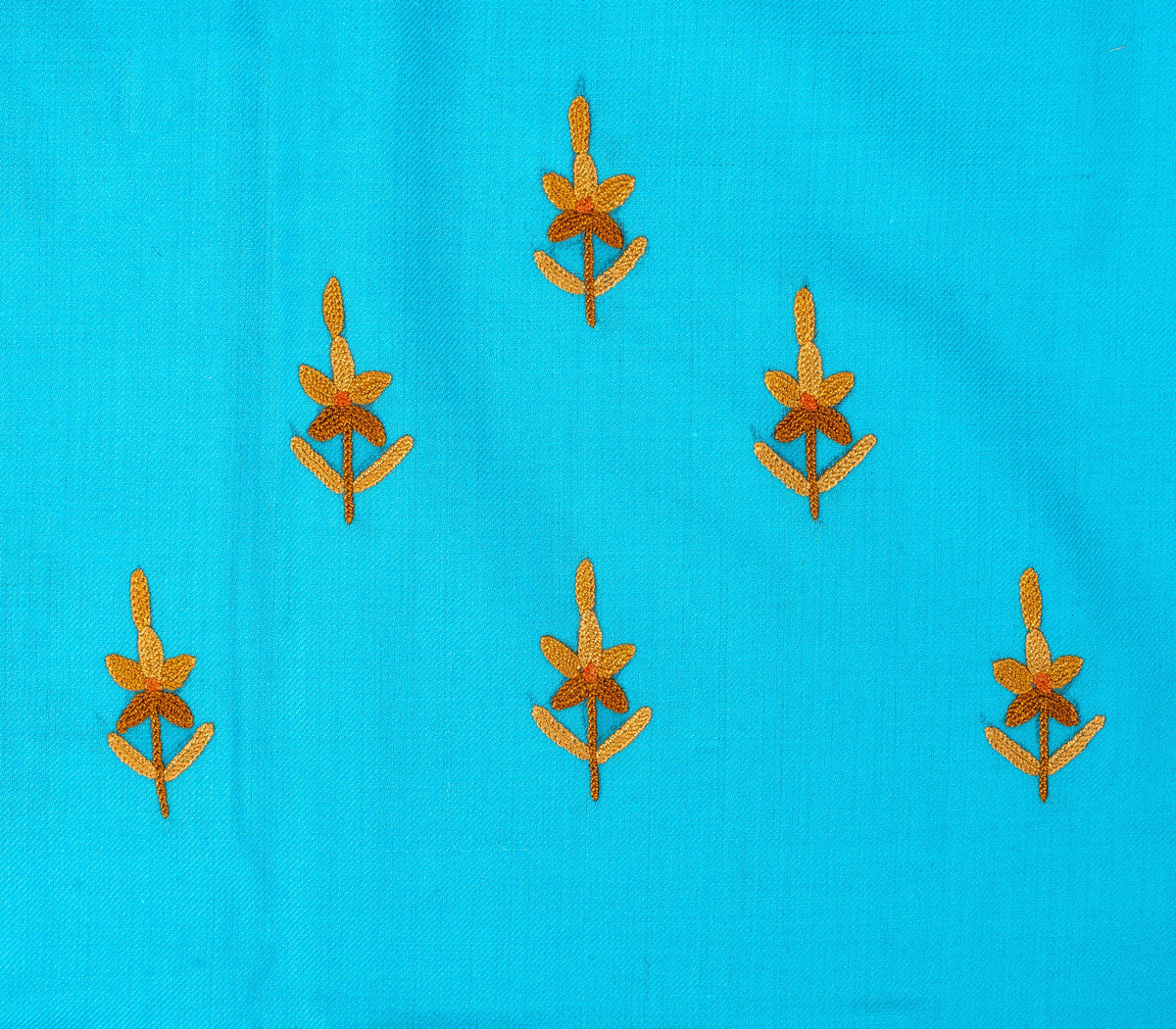 Sozni Hand Embroidered Suit in Fine Merino Wool Azure Heritage
