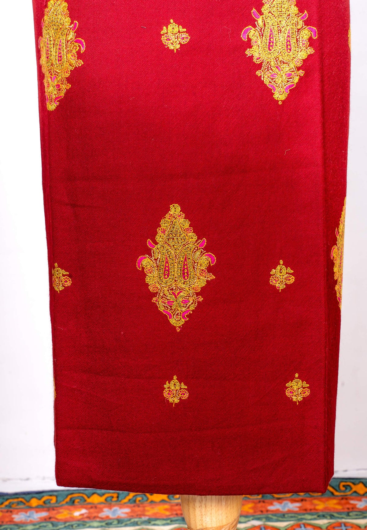 Crimson Heritage Sozni Hand Embroidered Suit in Fine merino wool