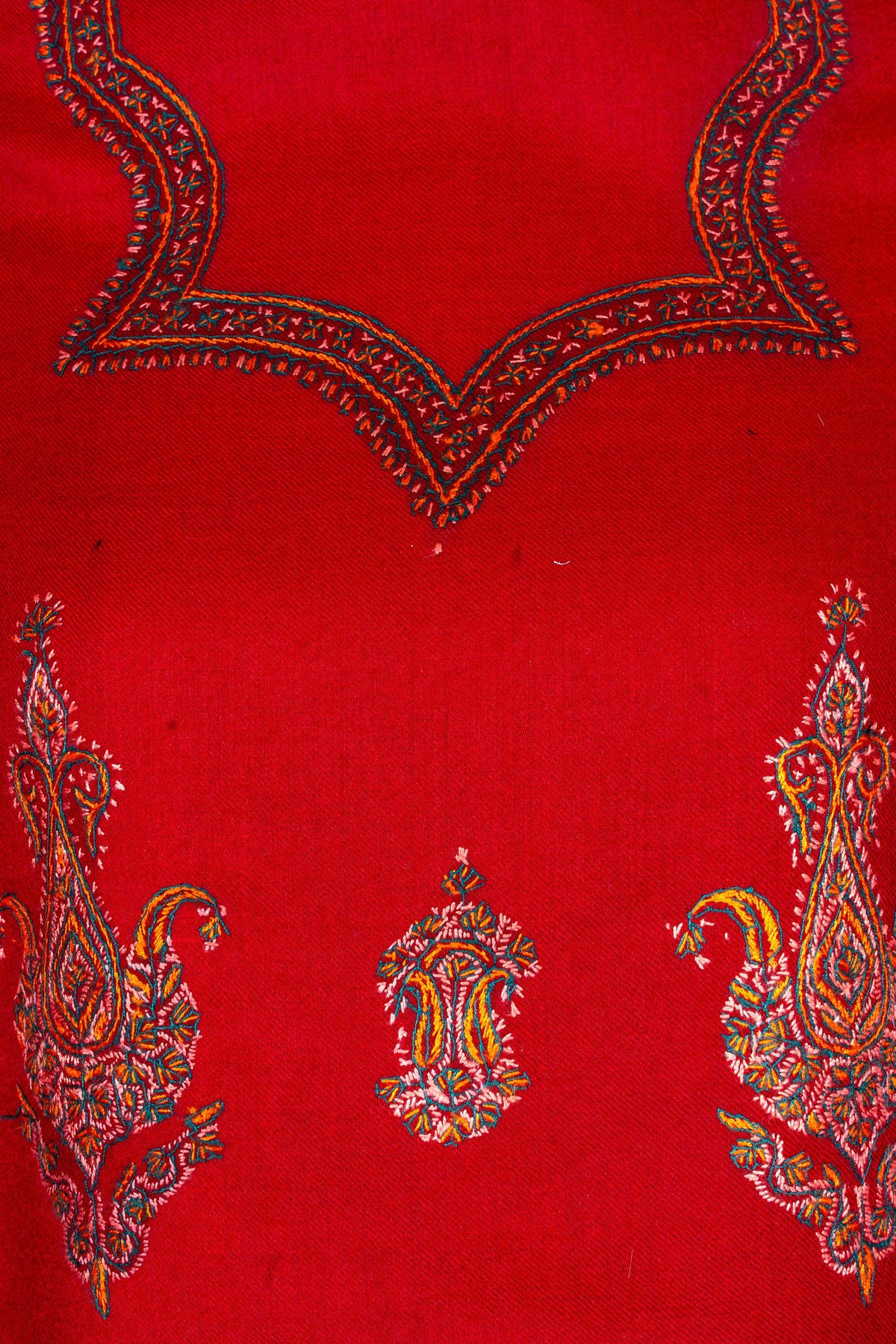 Royal Garnet Sozni Hand Embroidered Suit in Fine merino wool