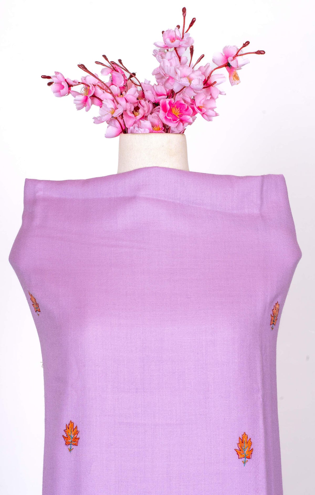 Lilac Whisper Sozni Hand Embroidered Suit in Fine merino wool