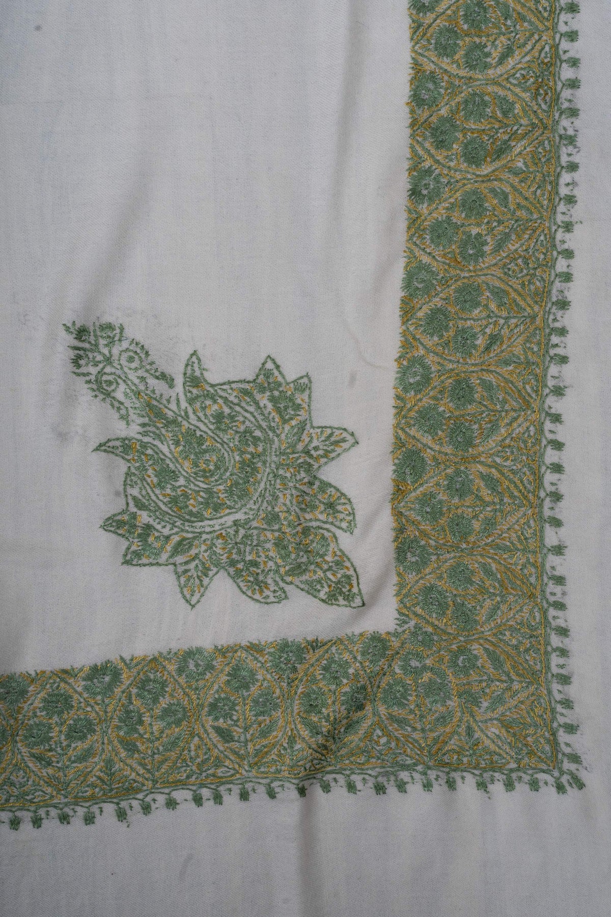 Meadow Gold Rumal 58 inches — Sozni Hand Embroidered