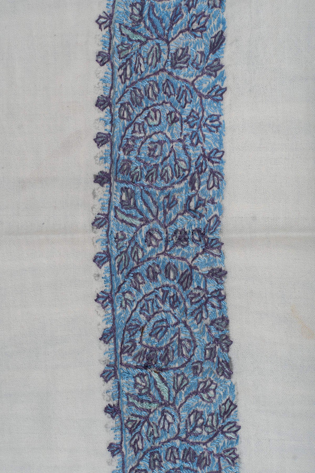 Azure Leaf Rumal 58 inches — Sozni Hand Embroidered