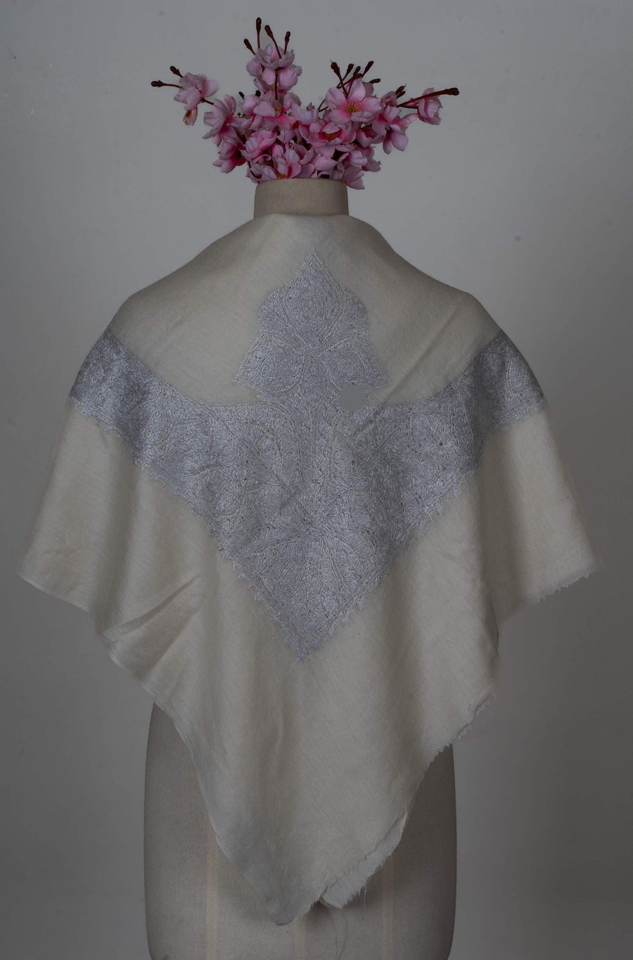 Moonstone Veil Rumal 58 inches — Sozni Hand Embroidered