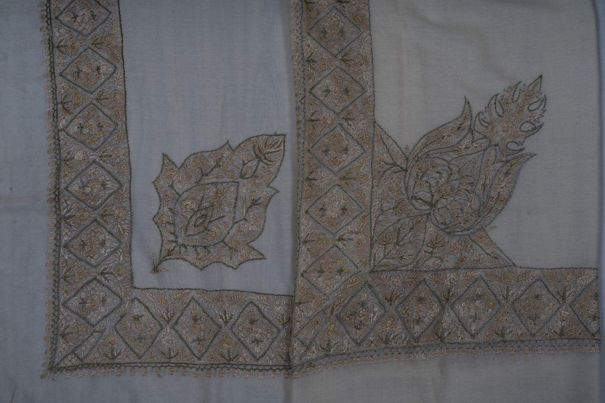 Champagne Lattice Rumal 58 inches — Sozni Hand Embroidered