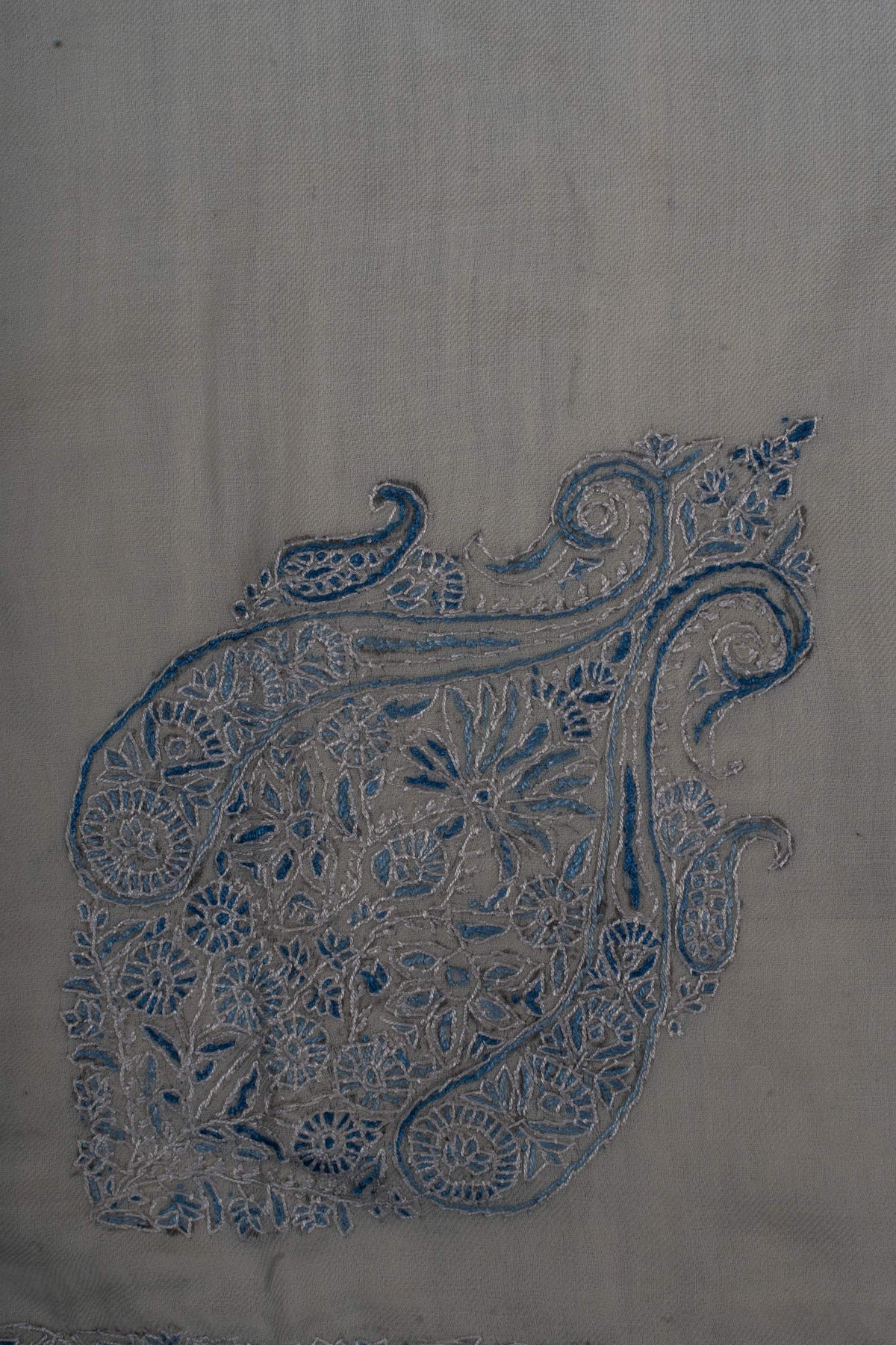 Azure Paisley Rumal 58 inches — Sozni Hand Embroidered